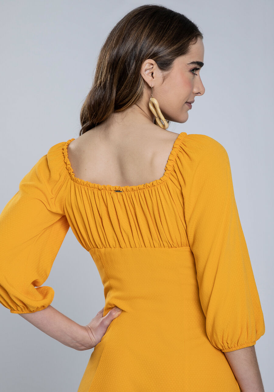 Vestido Manga 3/4 Amarração e Decote, . Vestido Manga 3/4 Amarração e Decote, , large.