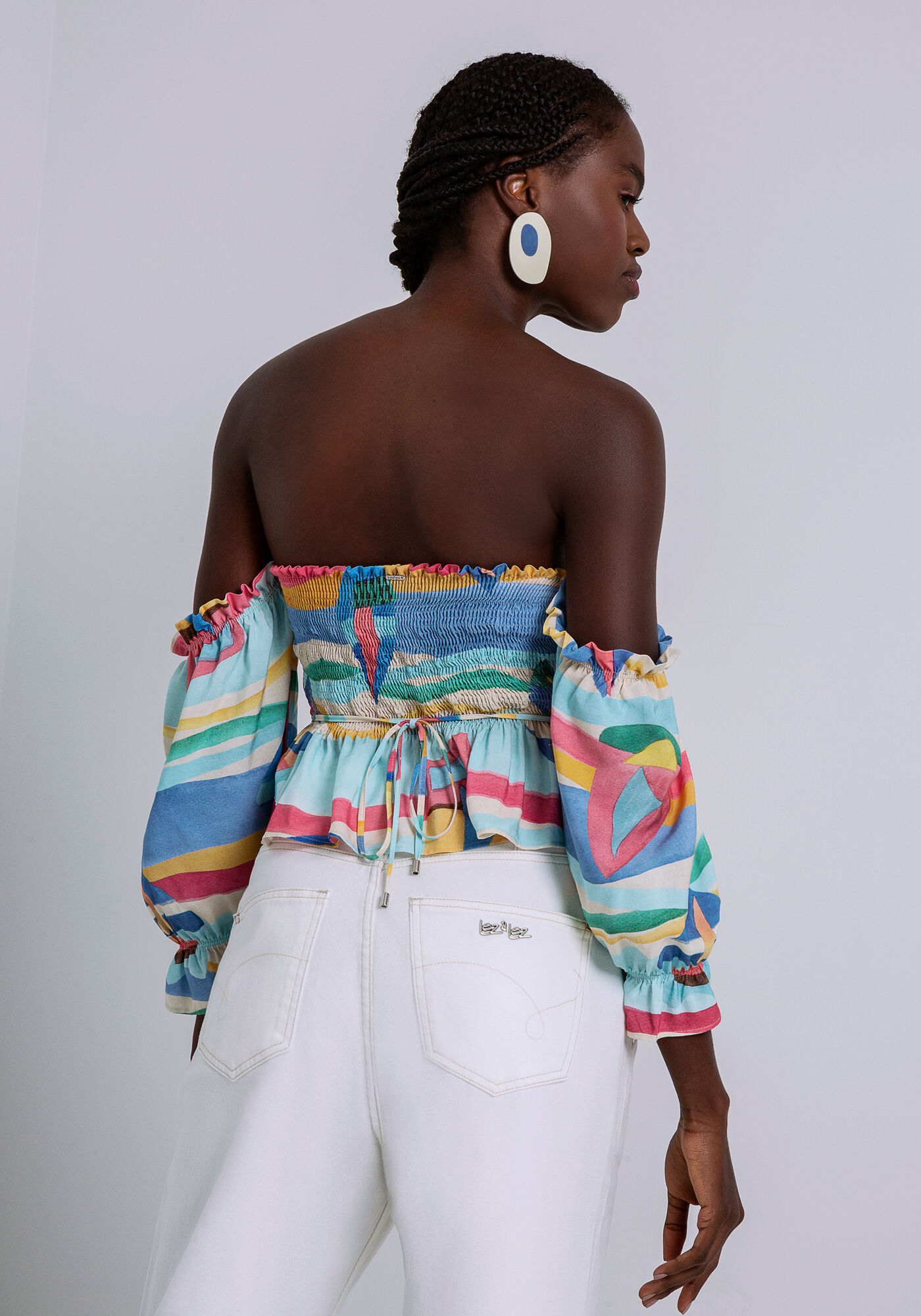 Blusa Ombro a Ombro 3/4 em Viscose, , large.