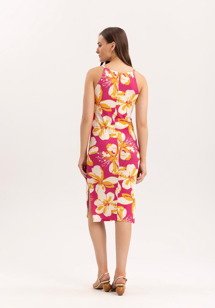 Vestido Midi Estampado com Decote V, . Vestido Midi Estampado com Decote V, , large.