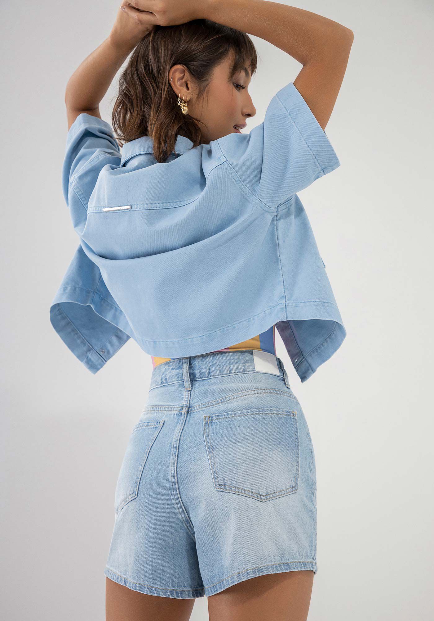 Shorts Jeans Hot Pant Super Alto, , large.