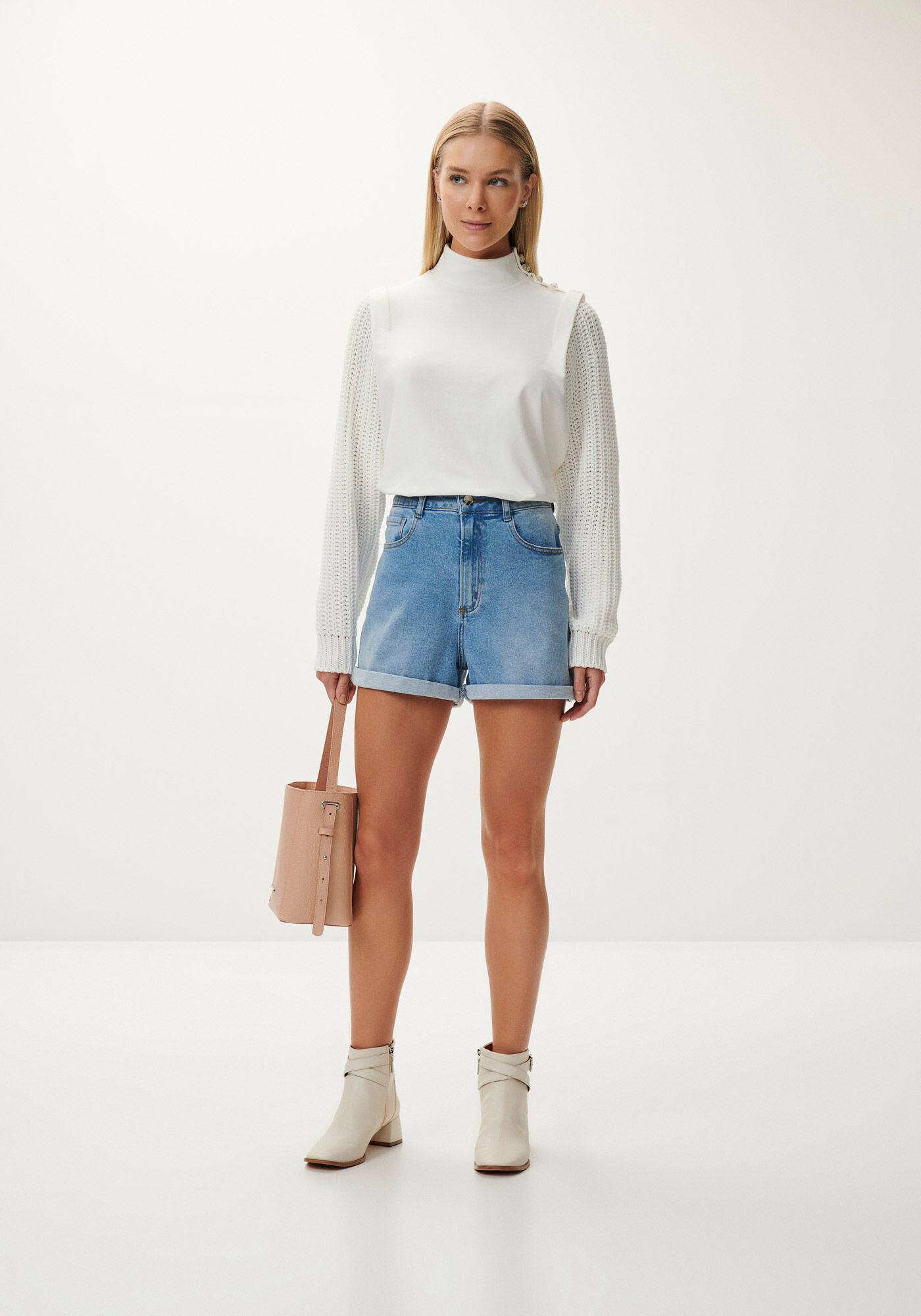 Blus&atilde;o em Molecotton com Mangas Tric&ocirc;, , large.