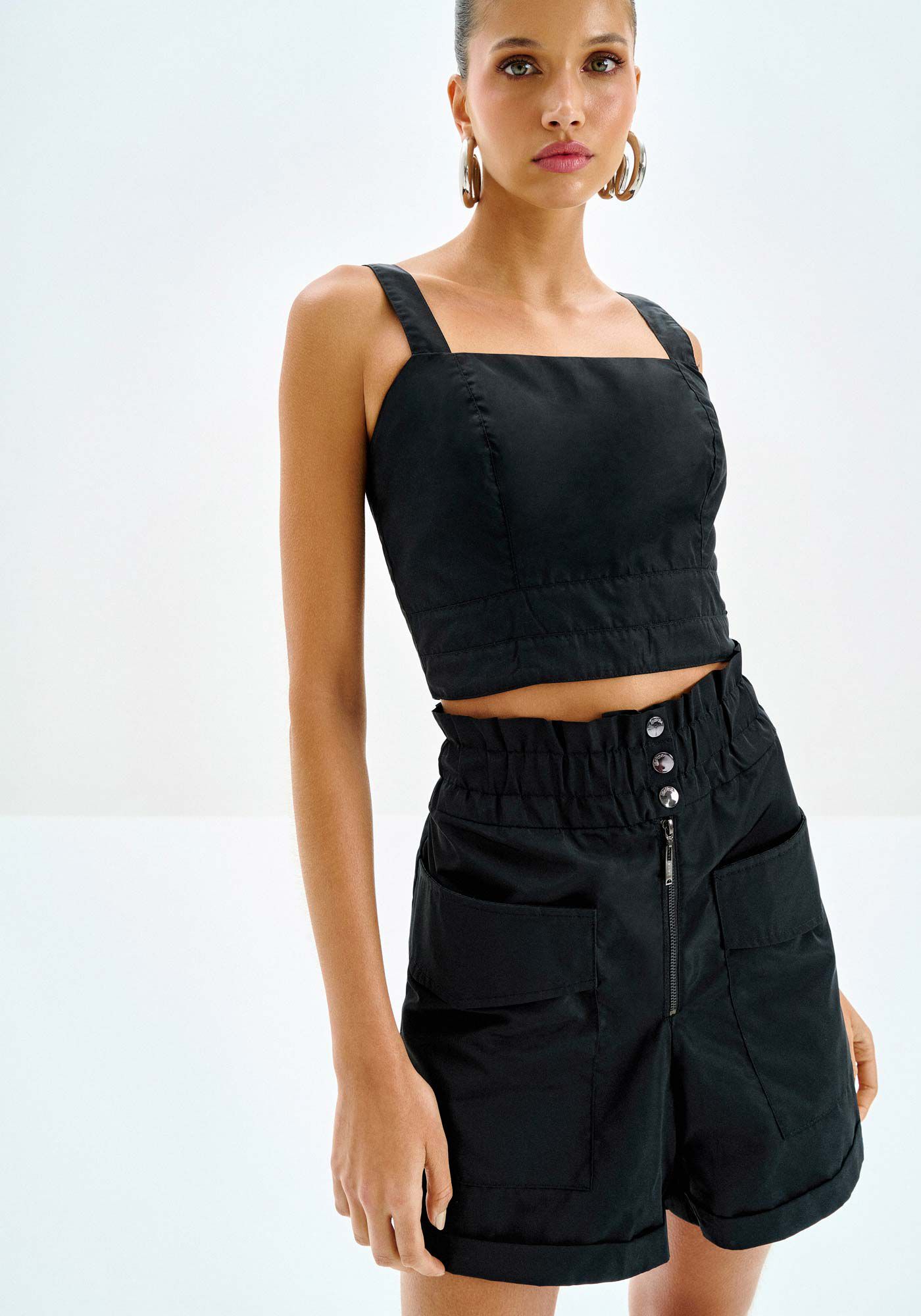 Blusa Cropped Decote Reto com Al&ccedil;as, , large.