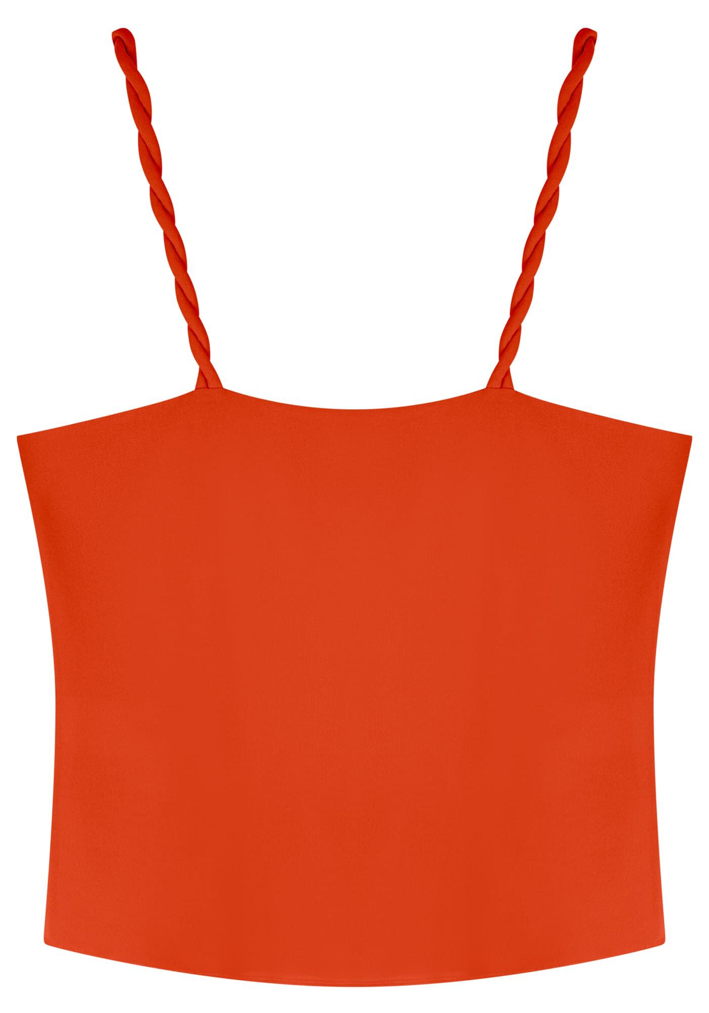 Blusa De Al&ccedil;as Com Decote Degag&ecirc; Em Crepe Toque De Seda, , large.