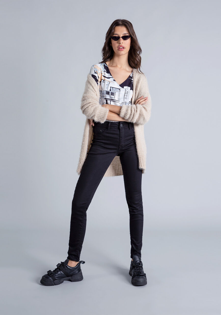 Blusa Estampada Decote V, . Blusa Estampada Decote V, , large.