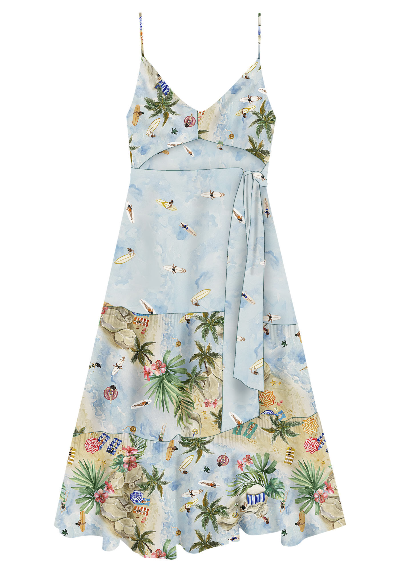 Vestido Midi em Viscose com Recorte Transpassado Lez a Lez