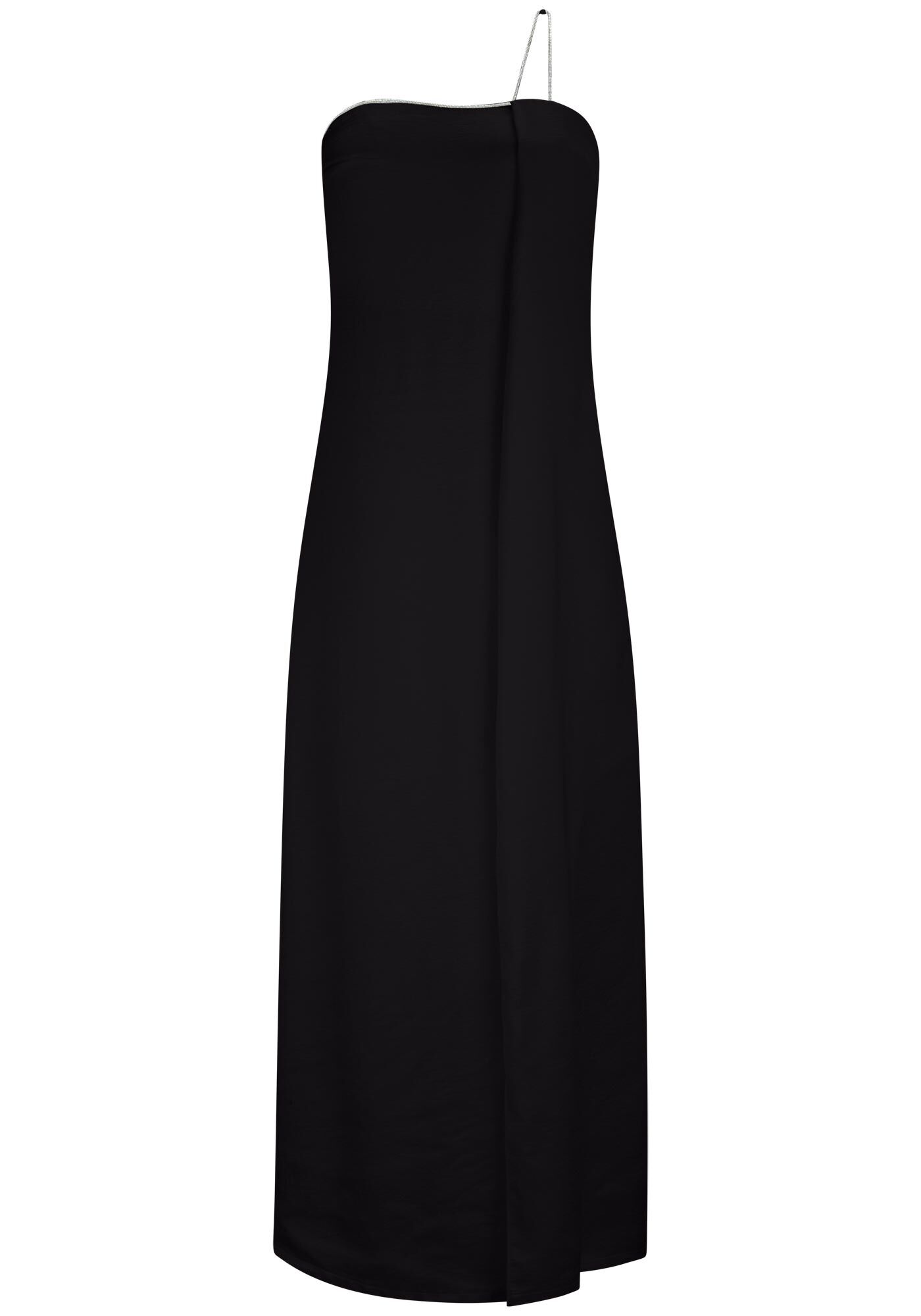 Vestido Longo Um Ombro S&oacute; com Al&ccedil;as Strass, , large.