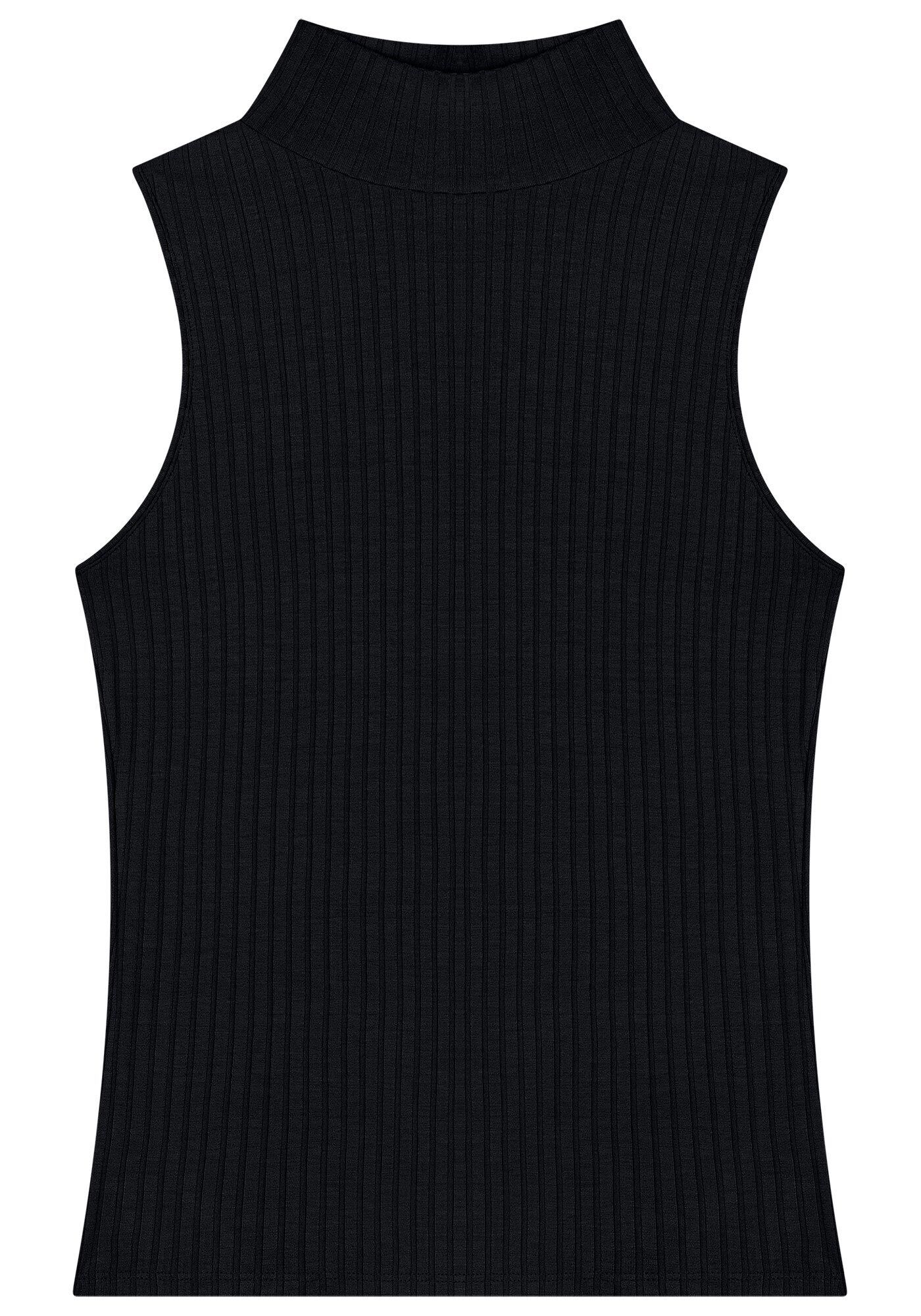 Regata Canelada com Gola Alta, , large.