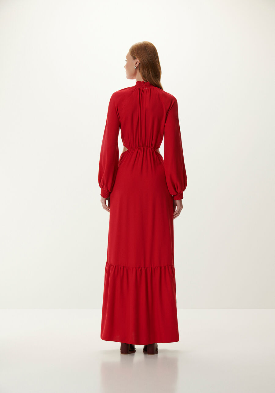 Vestido Longo Manga Longa em Crepe com Cut Out, . Vestido Longo Manga Longa em Crepe com Cut Out, , large.