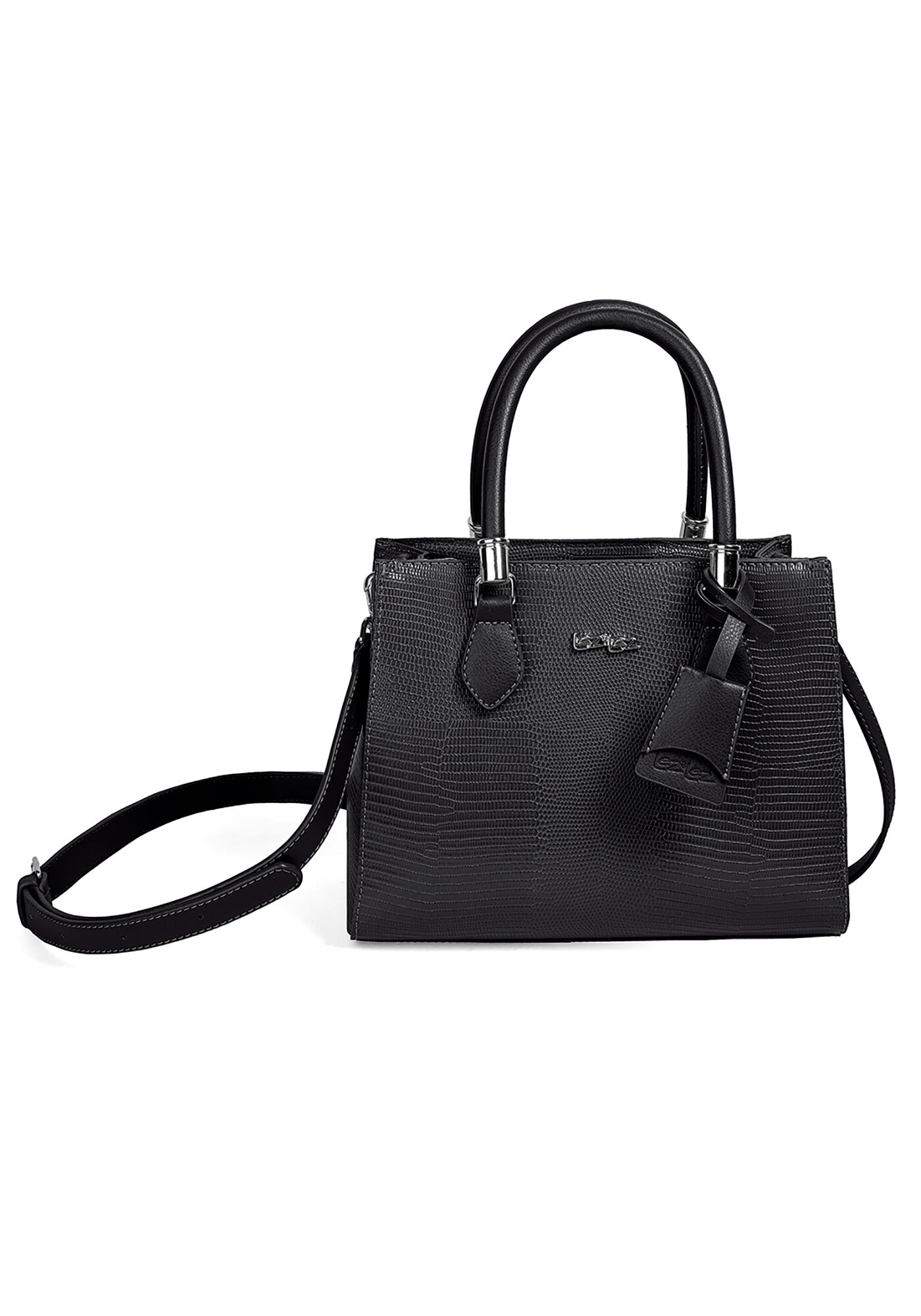 Bolsa Estruturada M&eacute;dia Croco com Al&ccedil;a Tiracolo, , large.