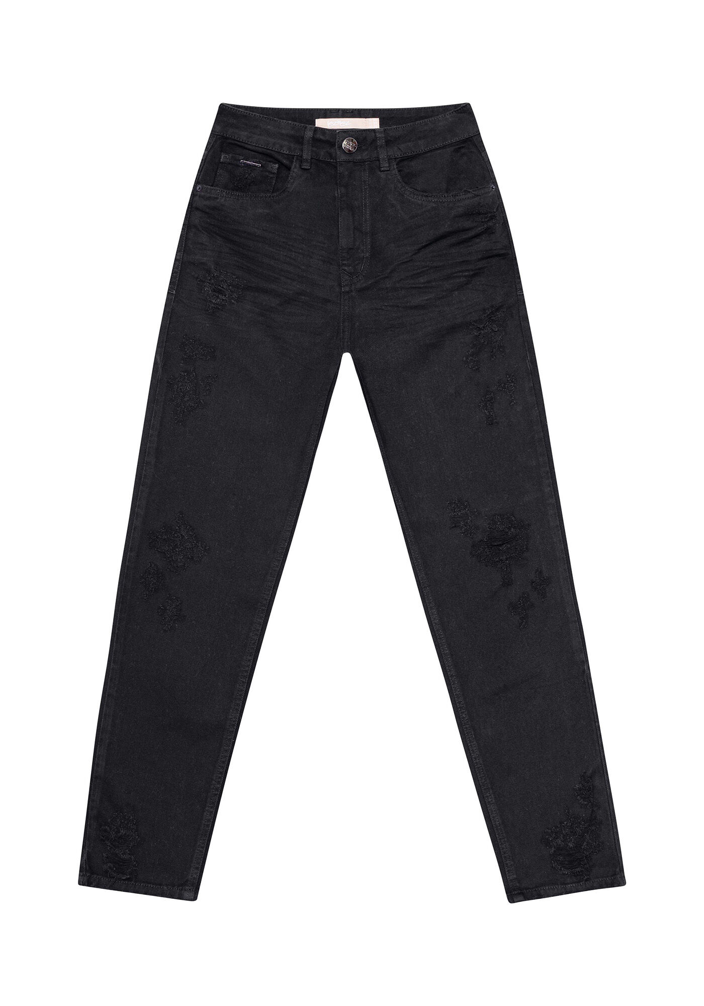 Cal&ccedil;a Jeans Mommy Destroyer, PRETO, large.