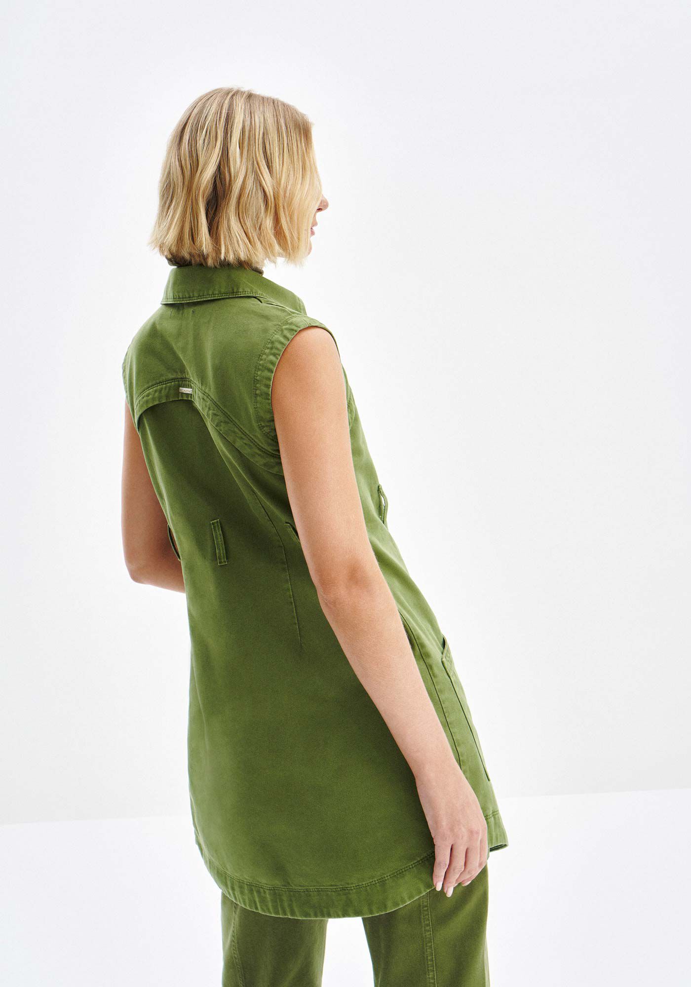 Vestido Curto Sarja Chemise com Cinto, , large.