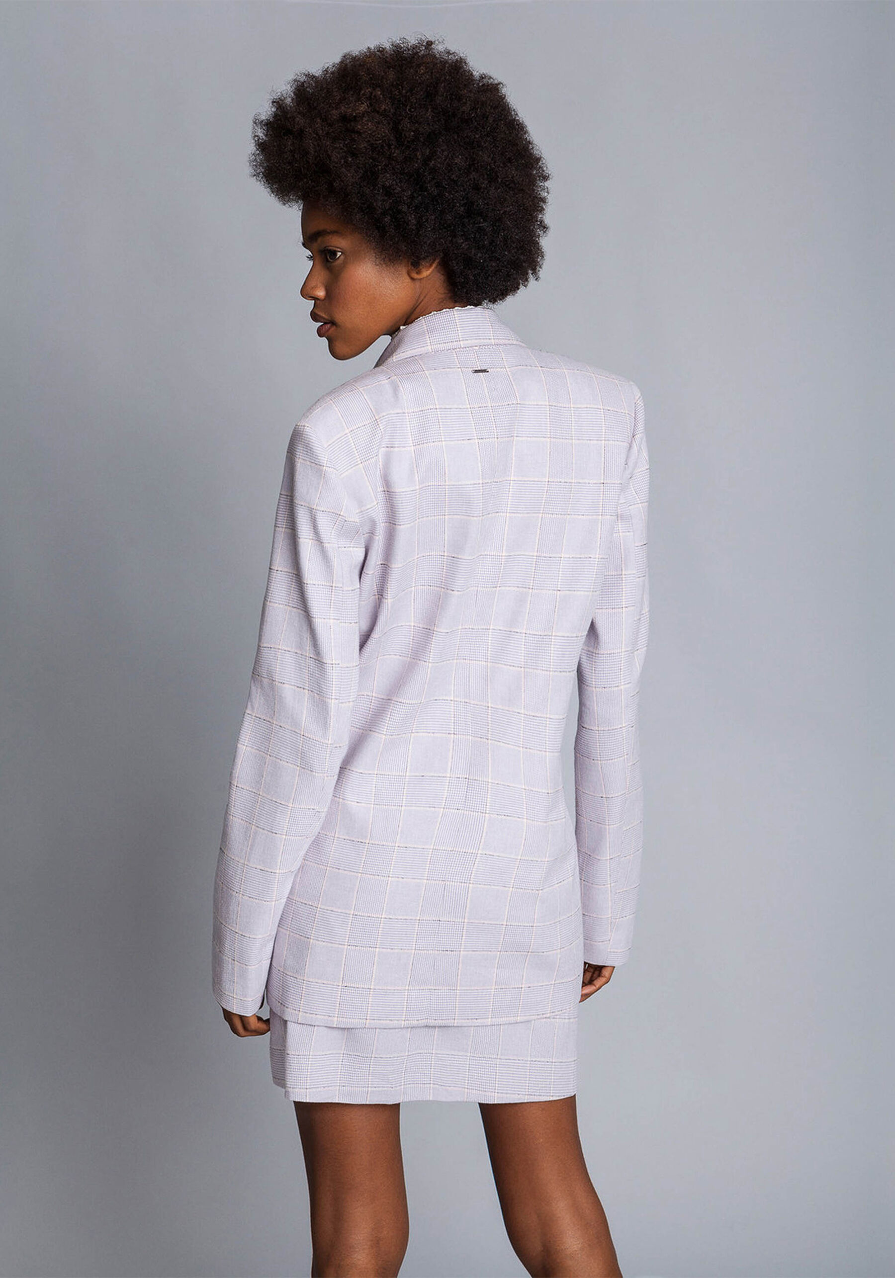 Blazer Manga Longa Xadrez, BEGE. Blazer Manga Longa Xadrez, BEGE, large.