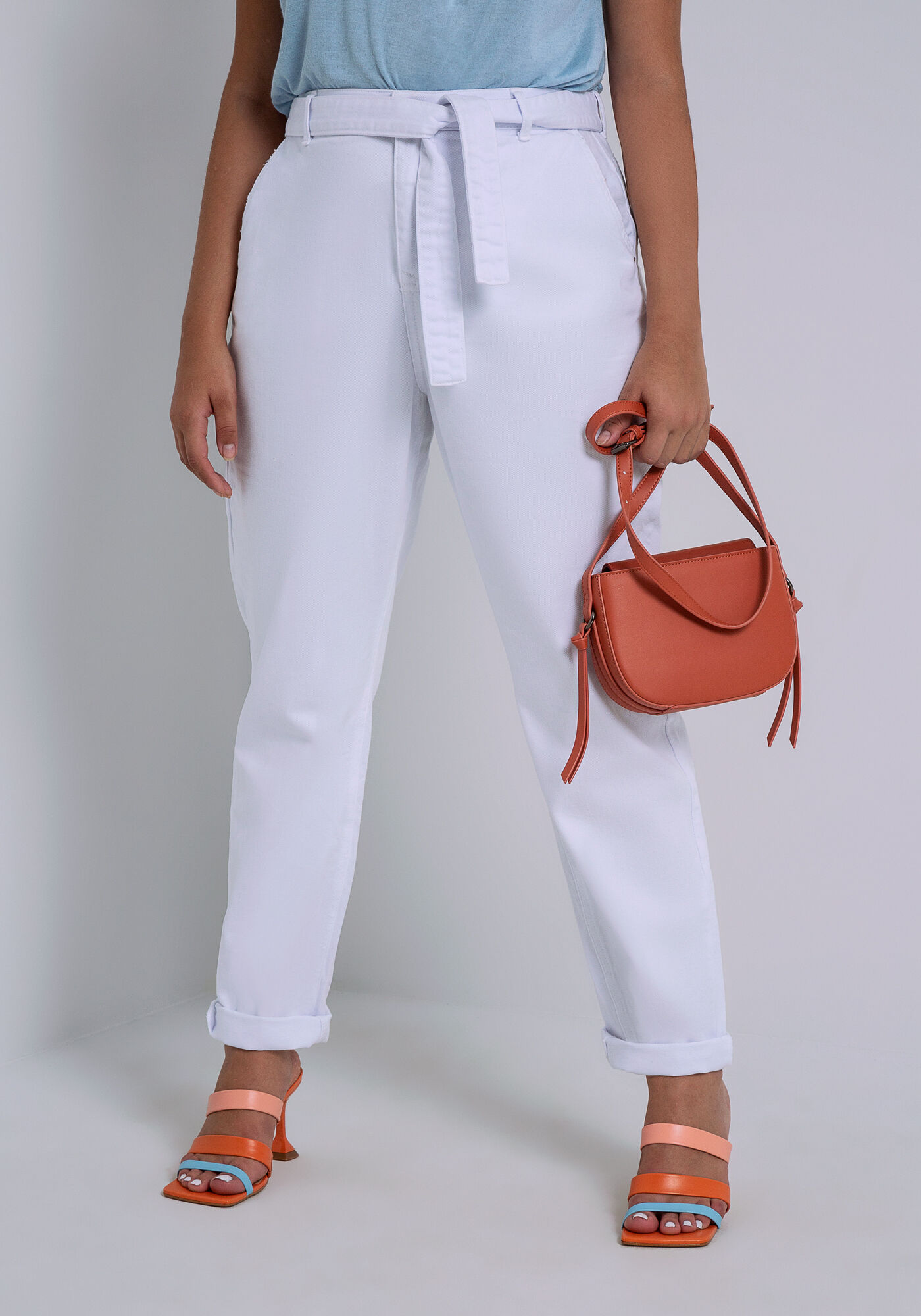 Cal&ccedil;a Sarja Mommy com Cinto, BRANCO, large.