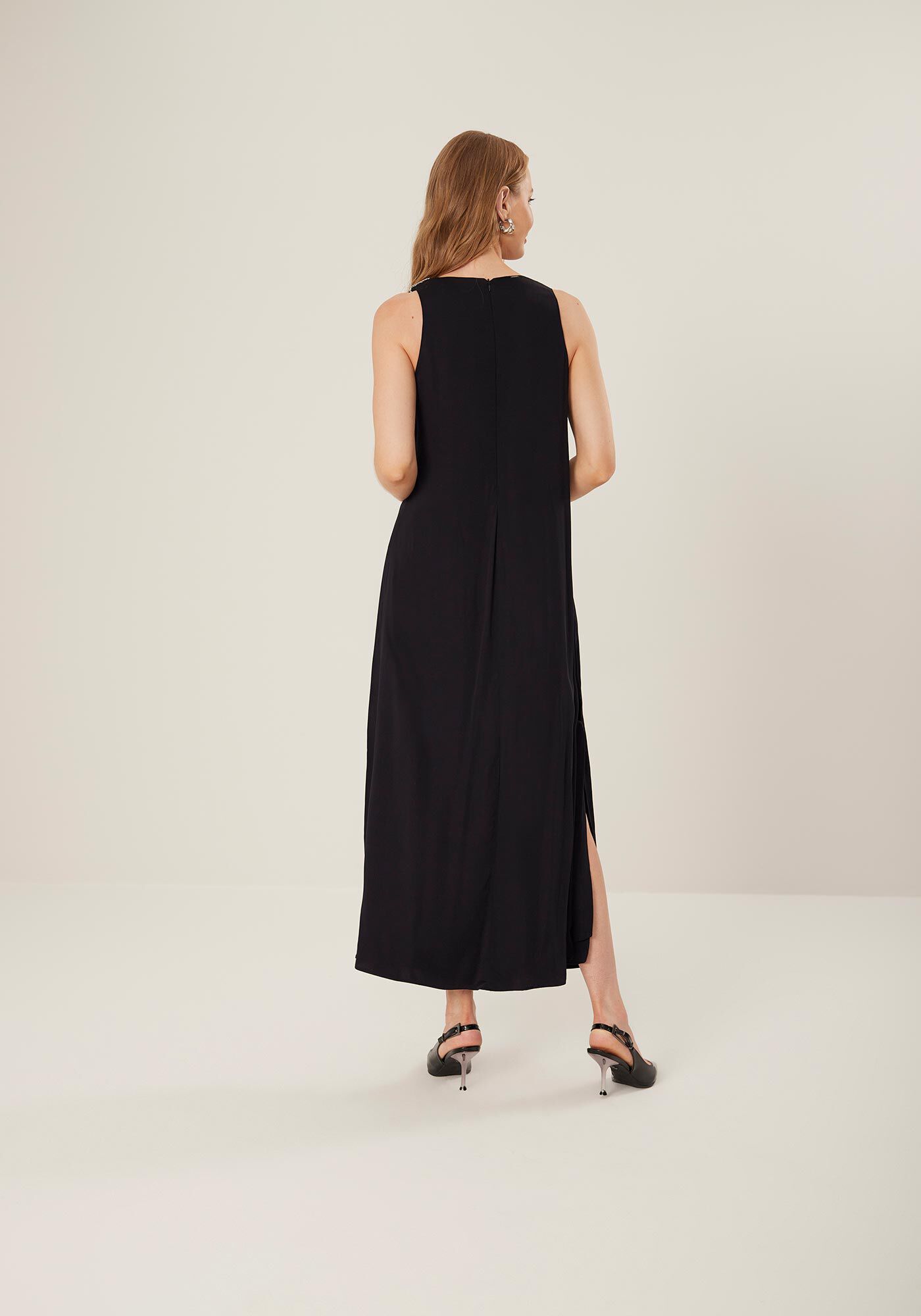 Vestido Midi Ch&aacute; Amplo com Strass Ombros, , large.