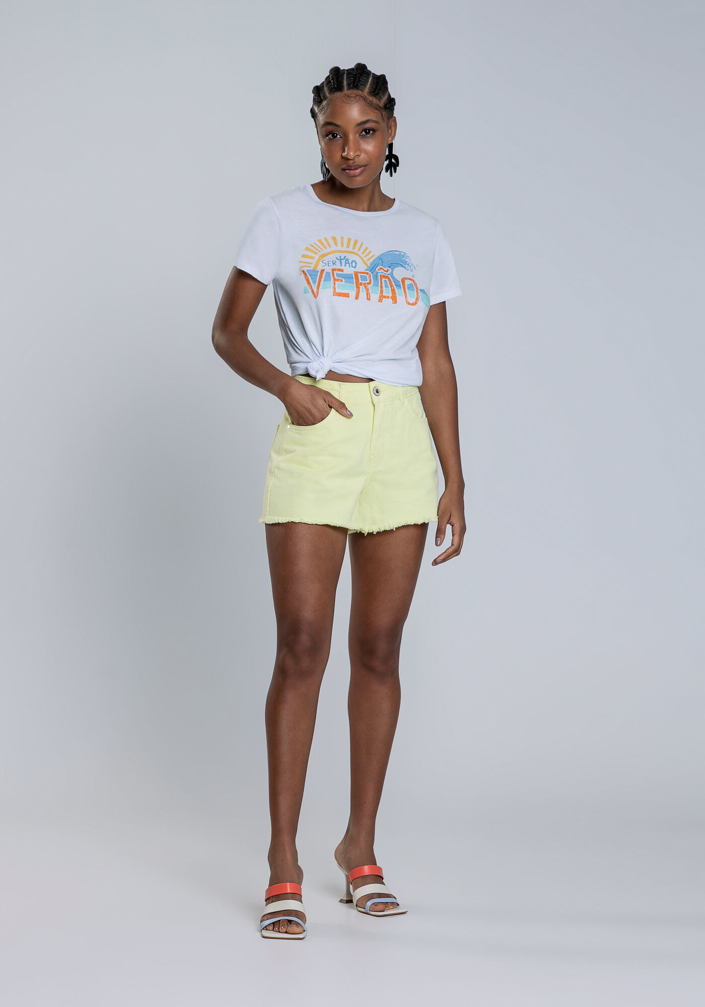 Blusa Manga Curta em Malha com Estampa, , large.