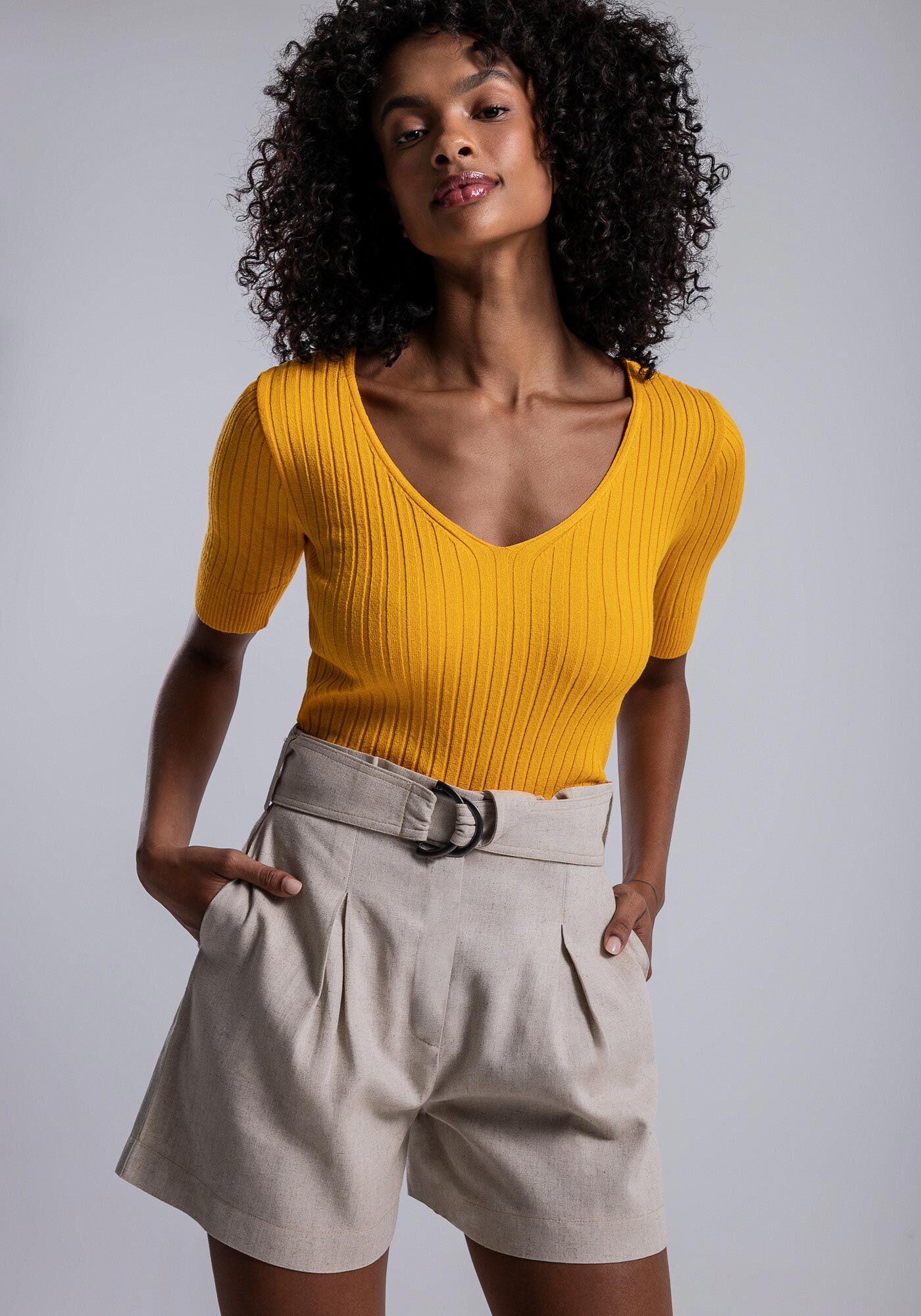 Blusas para short top cintura alta