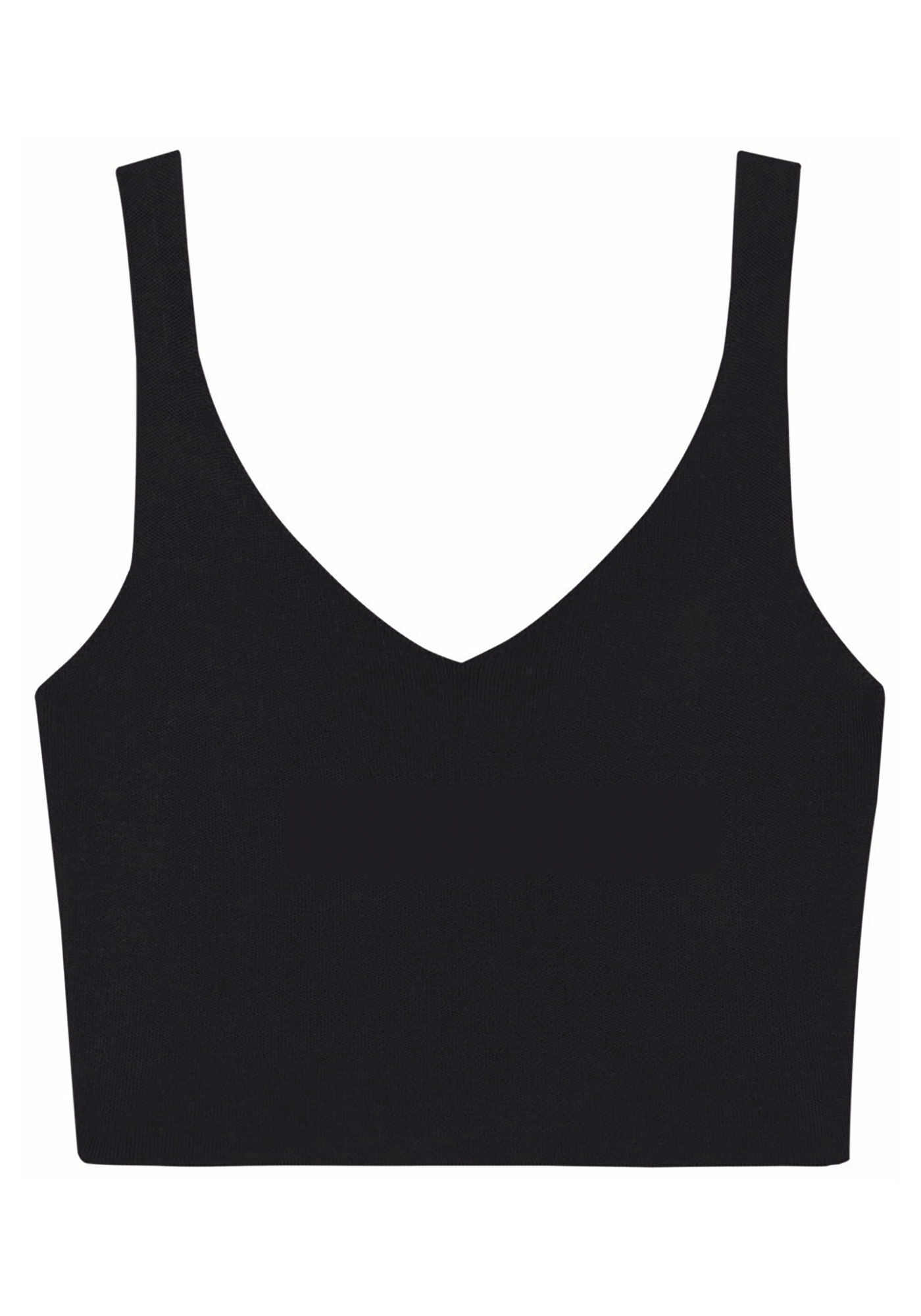 Blusa Cropped em Tric&ocirc; com Decote V, , large.