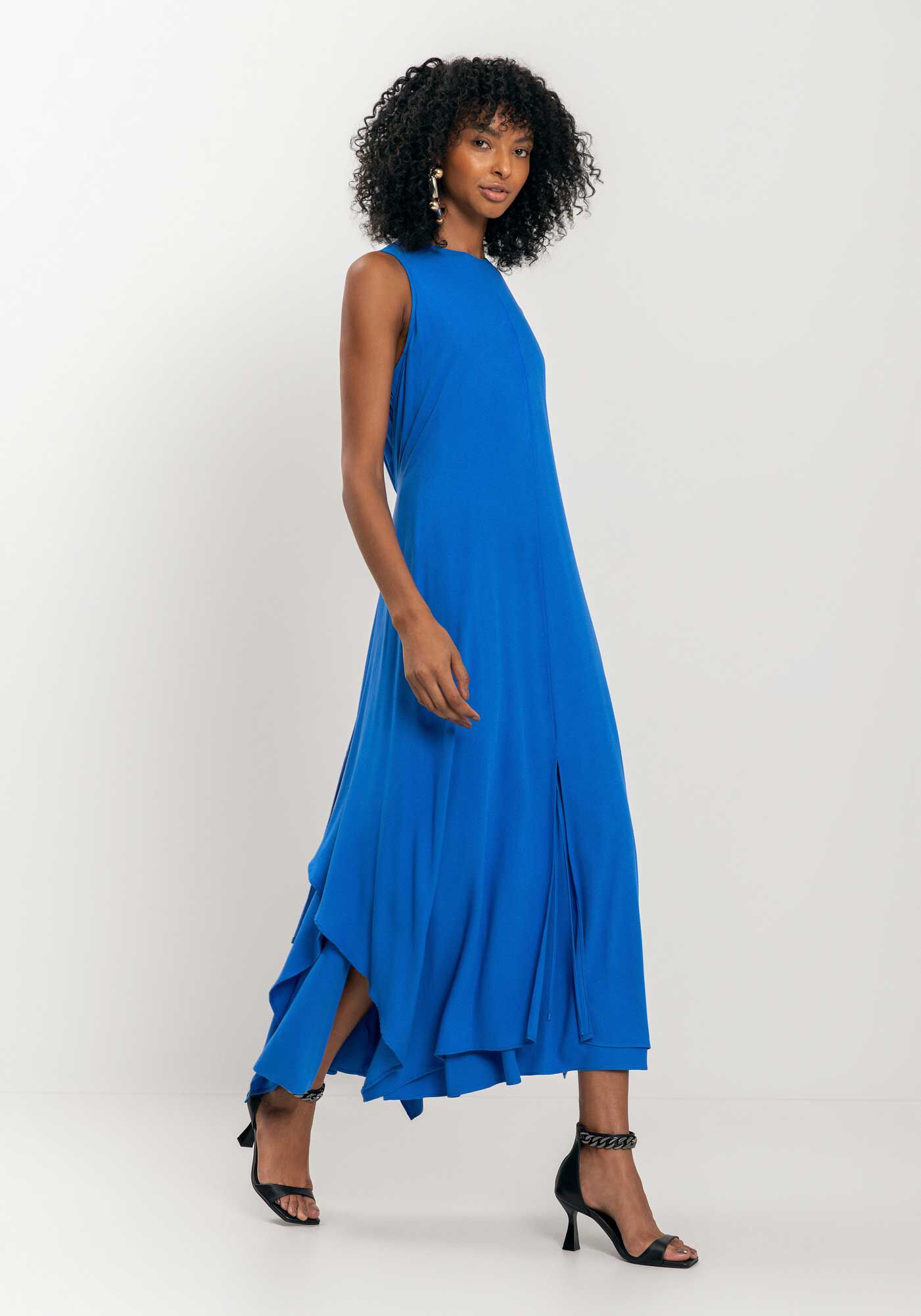 Vestido Ch&aacute; Fluido Com Amarra&ccedil;&atilde;o, , large.