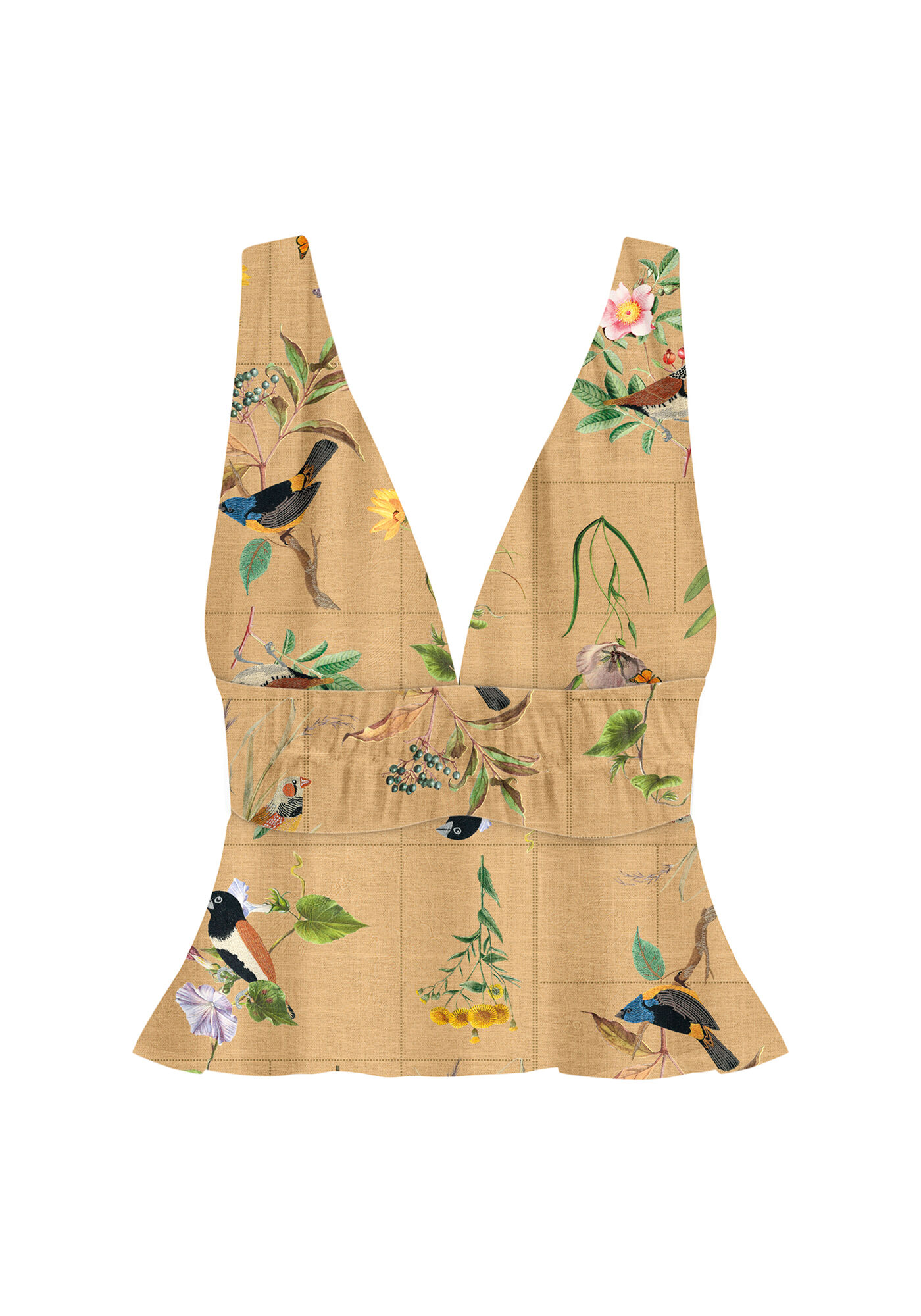 Blusa Decote V Profundo Estampa, , large.