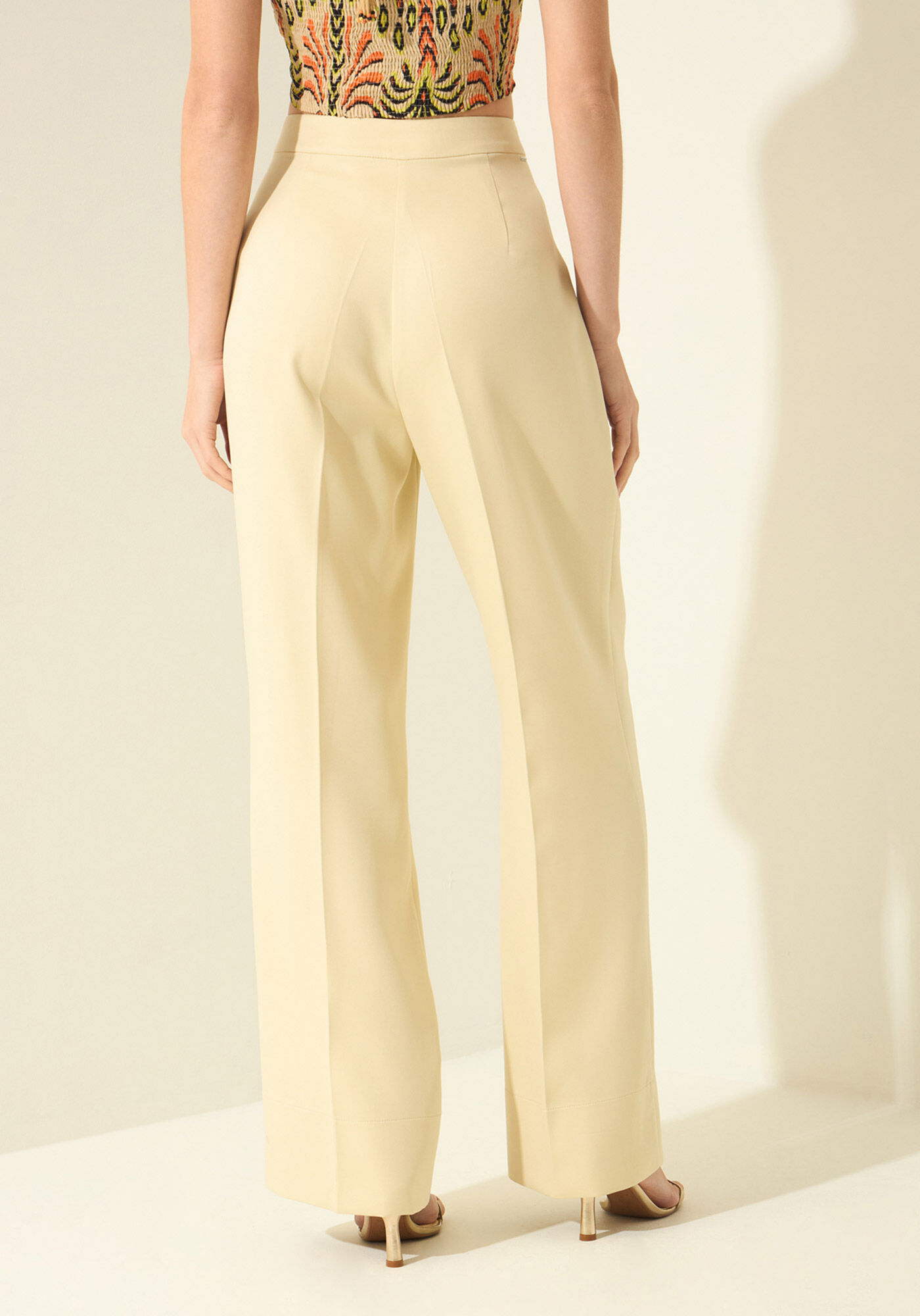 Cal&ccedil;a Reta De Cintura Alta Em Alfaiataria, BEGE FAIRWAY, large.