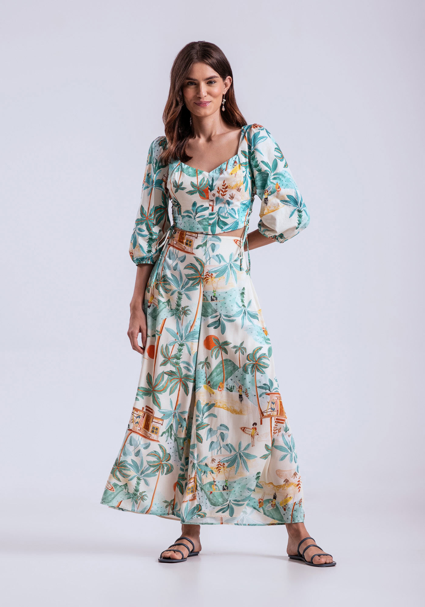 Blusa Manga Bufante com Lace Up, , large.