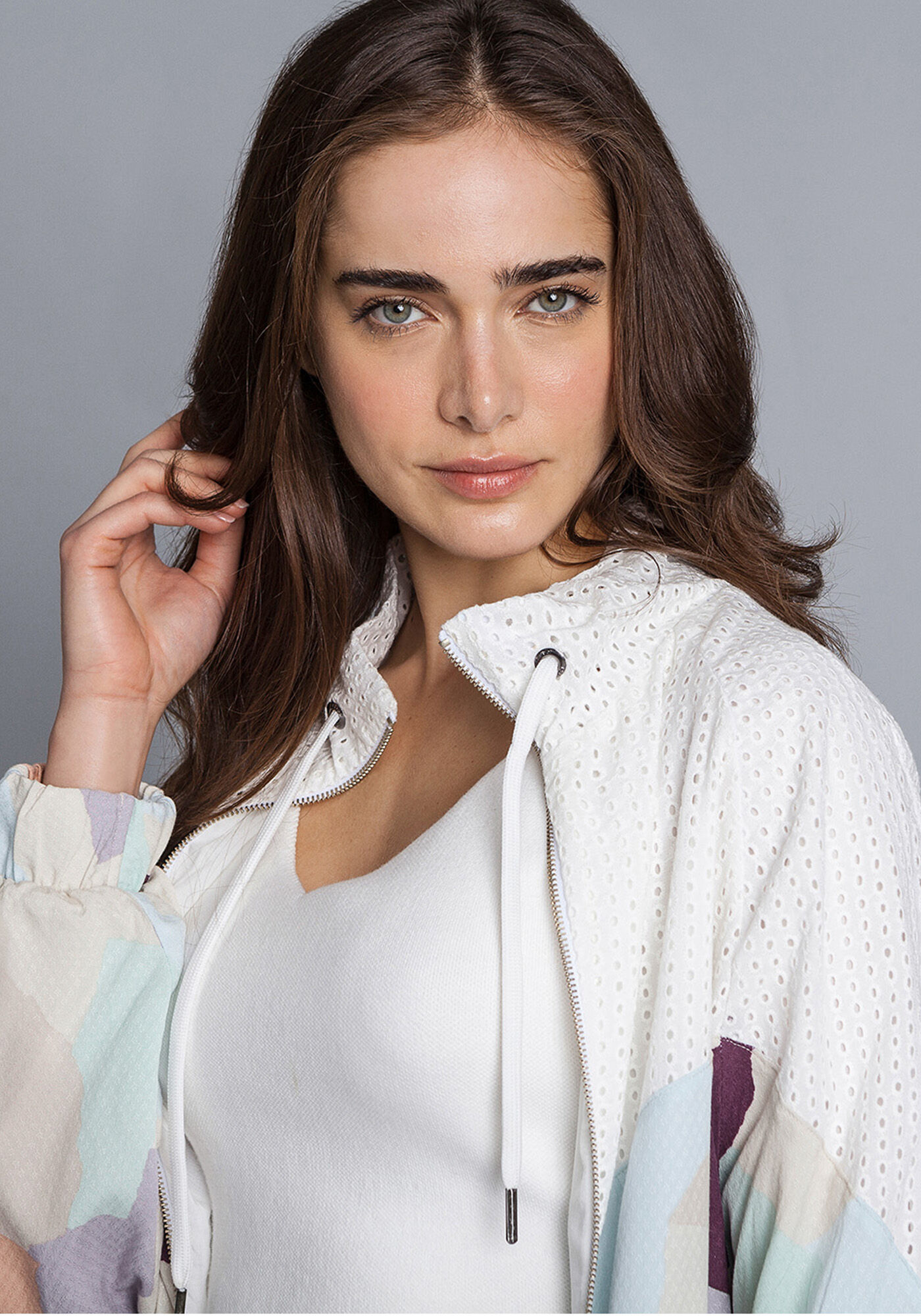 Jaqueta Estampada Recorte Laise, , large.