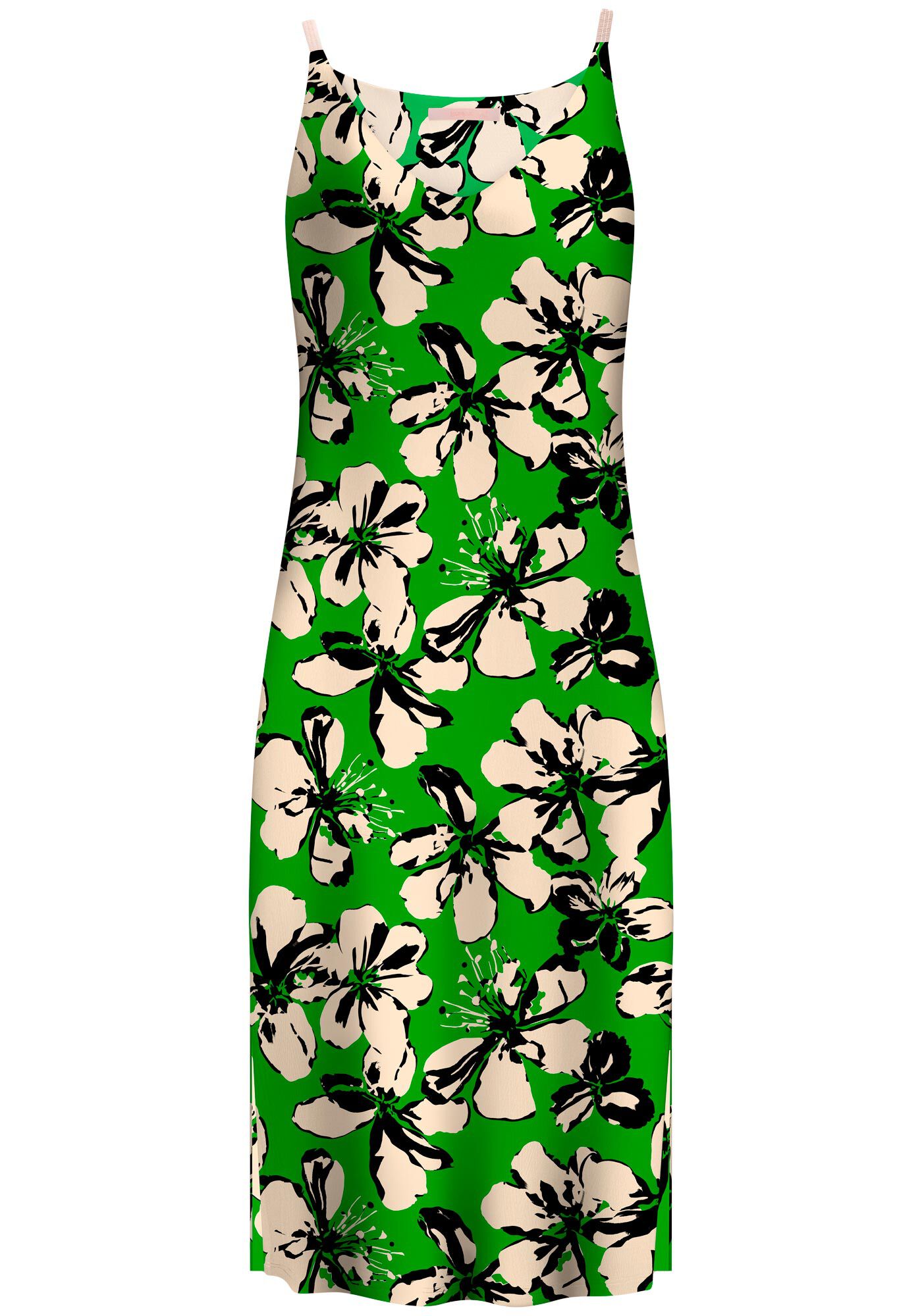 Vestido Midi Estampado com Decote V, , large.