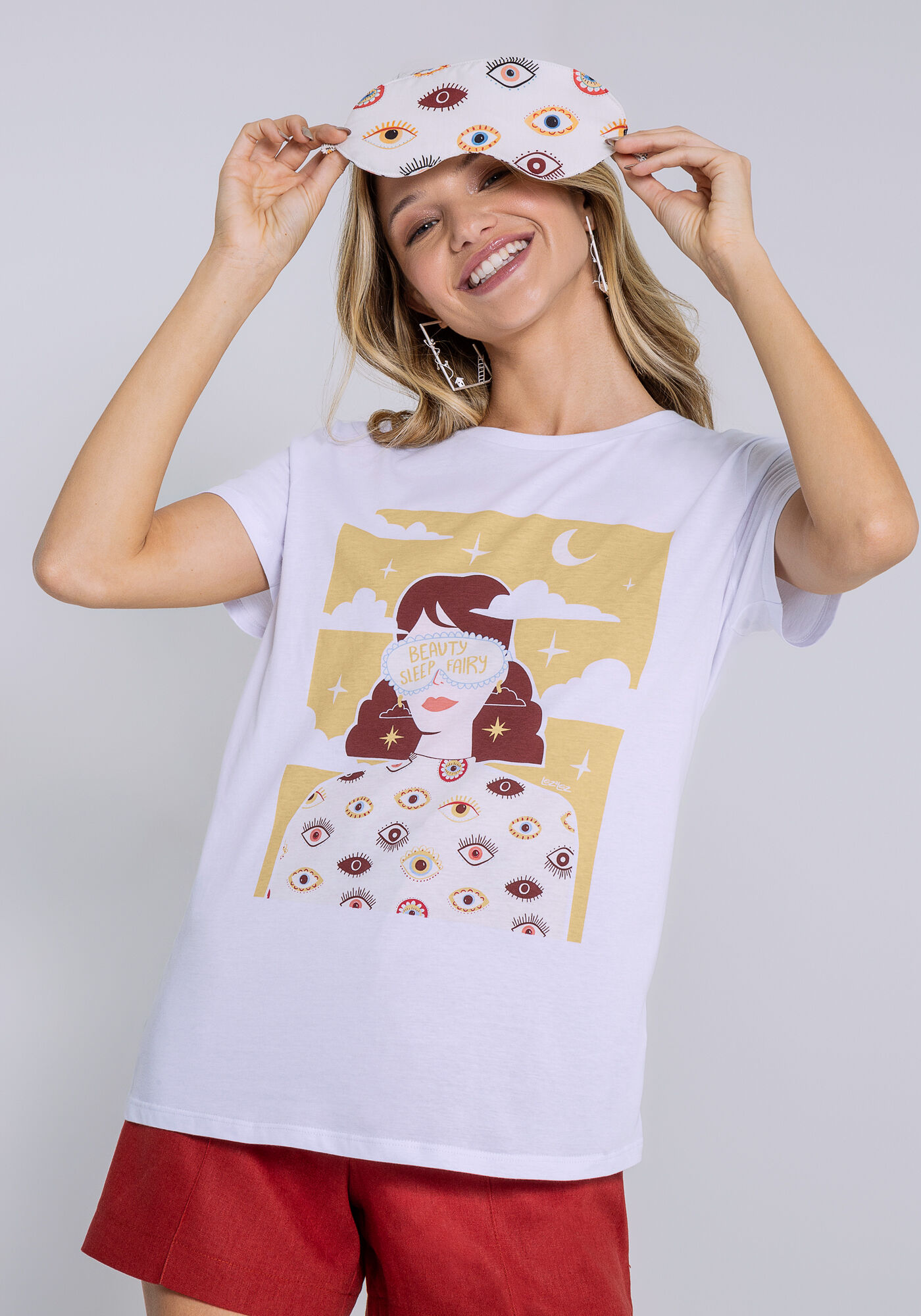 Blusa Estampada em Malha com Tapa Olho, , large.