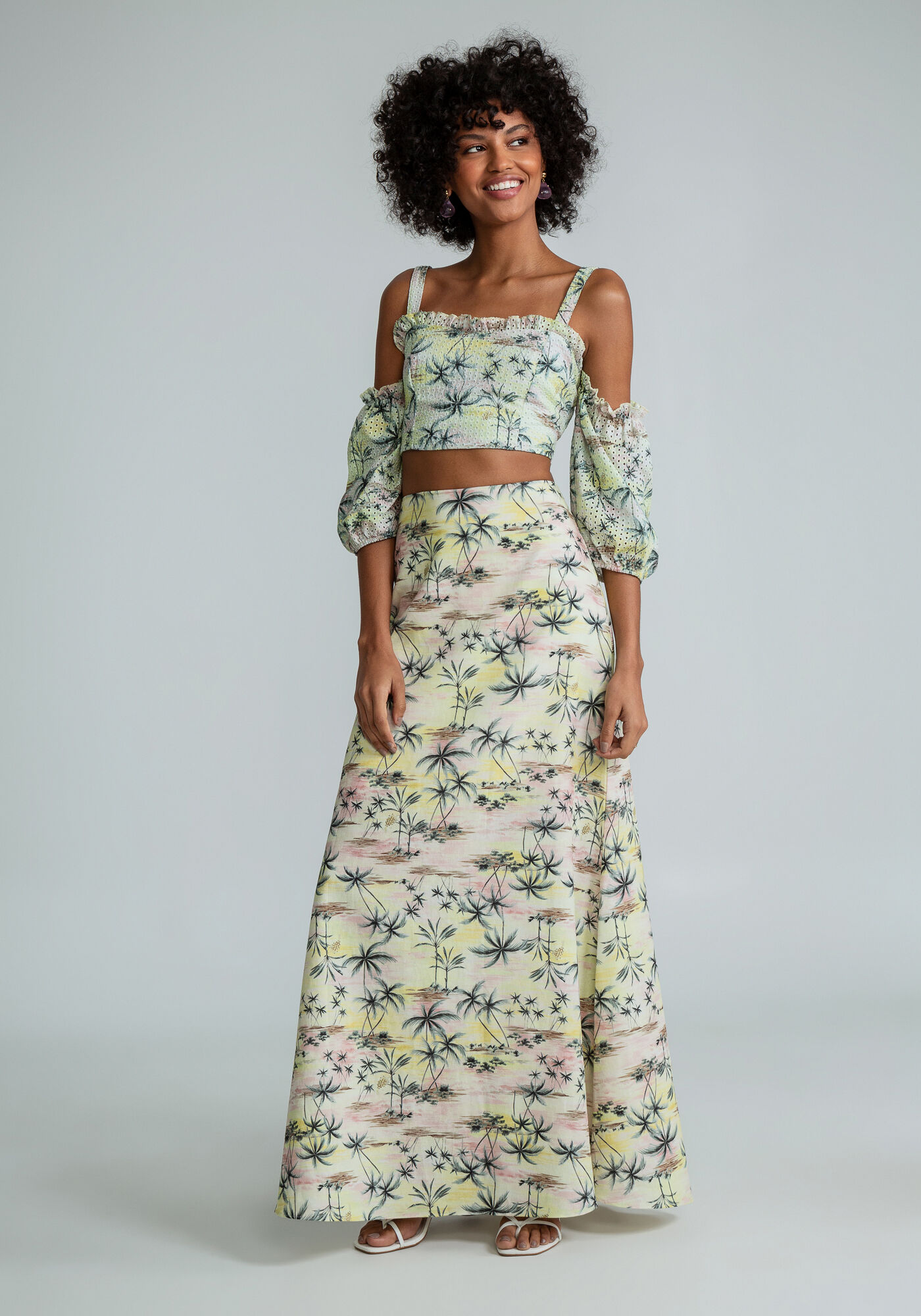 Saia Midi Cintura Alta, , large.