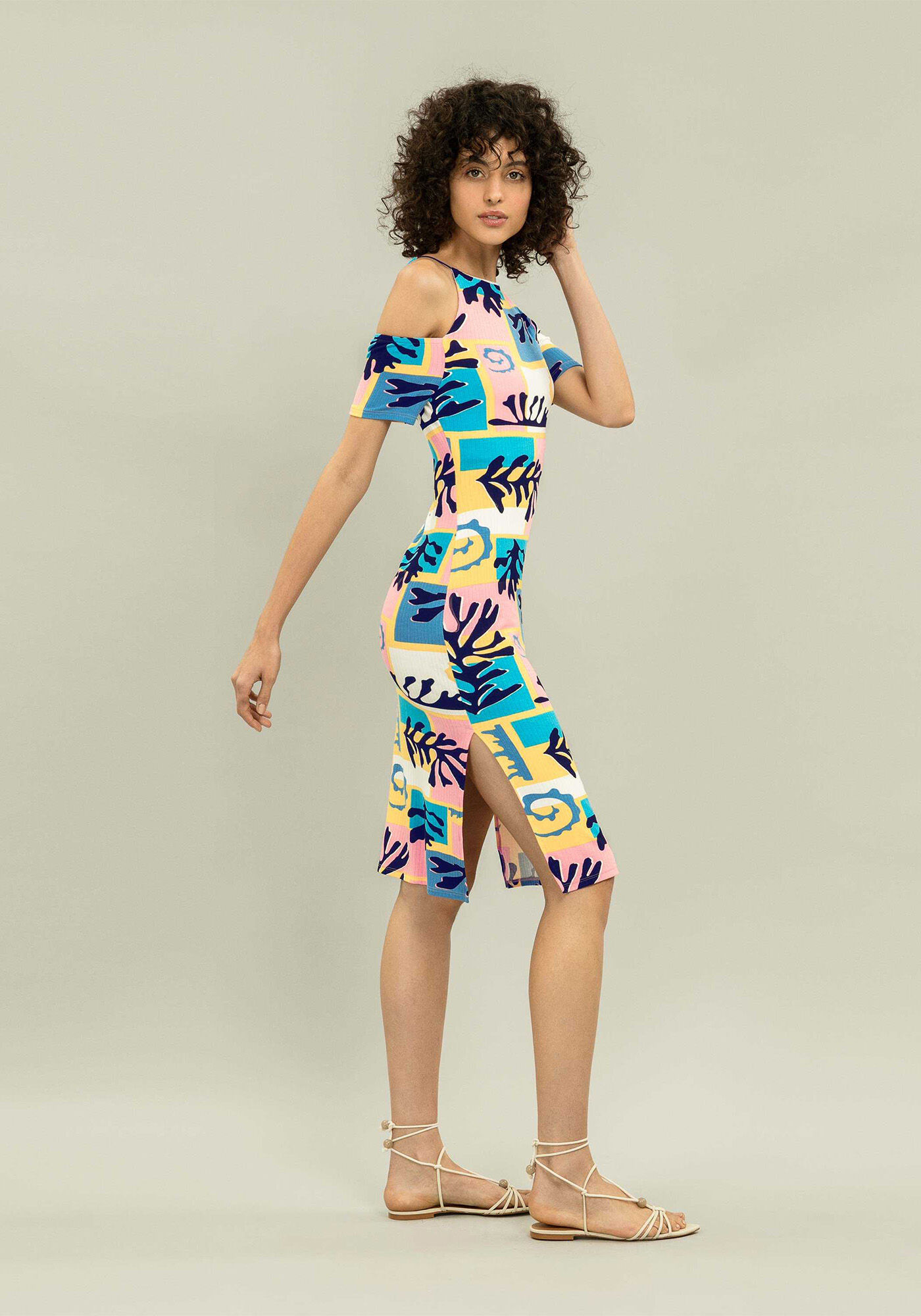 Vestido M&iacute;di Recorte Ombros, , large.