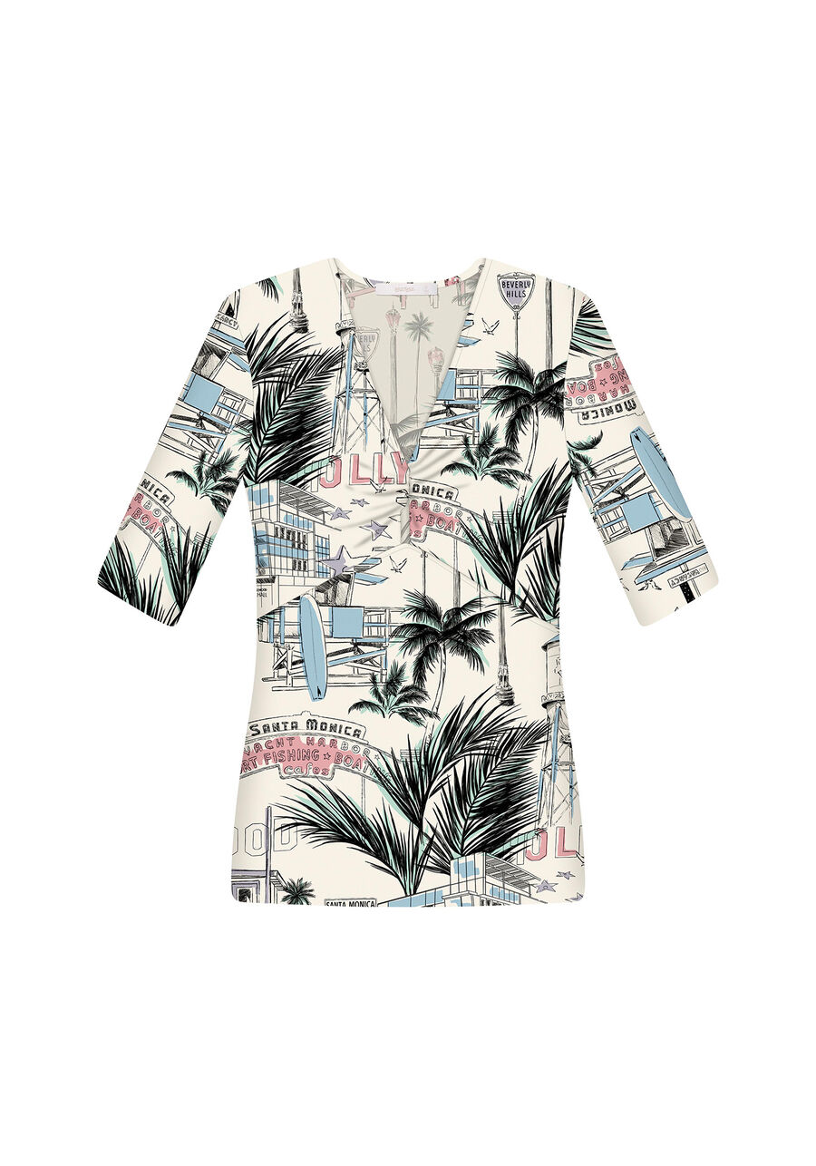 Blusa Manga 3/4 Estampada, . Blusa Manga 3/4 Estampada, , large.