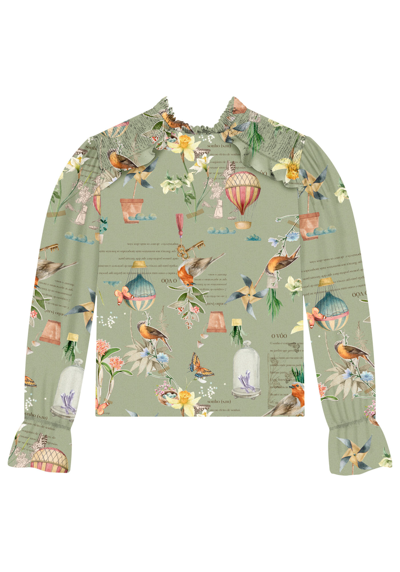 Blusa Manga Longa com Lastex Ombros, , large.