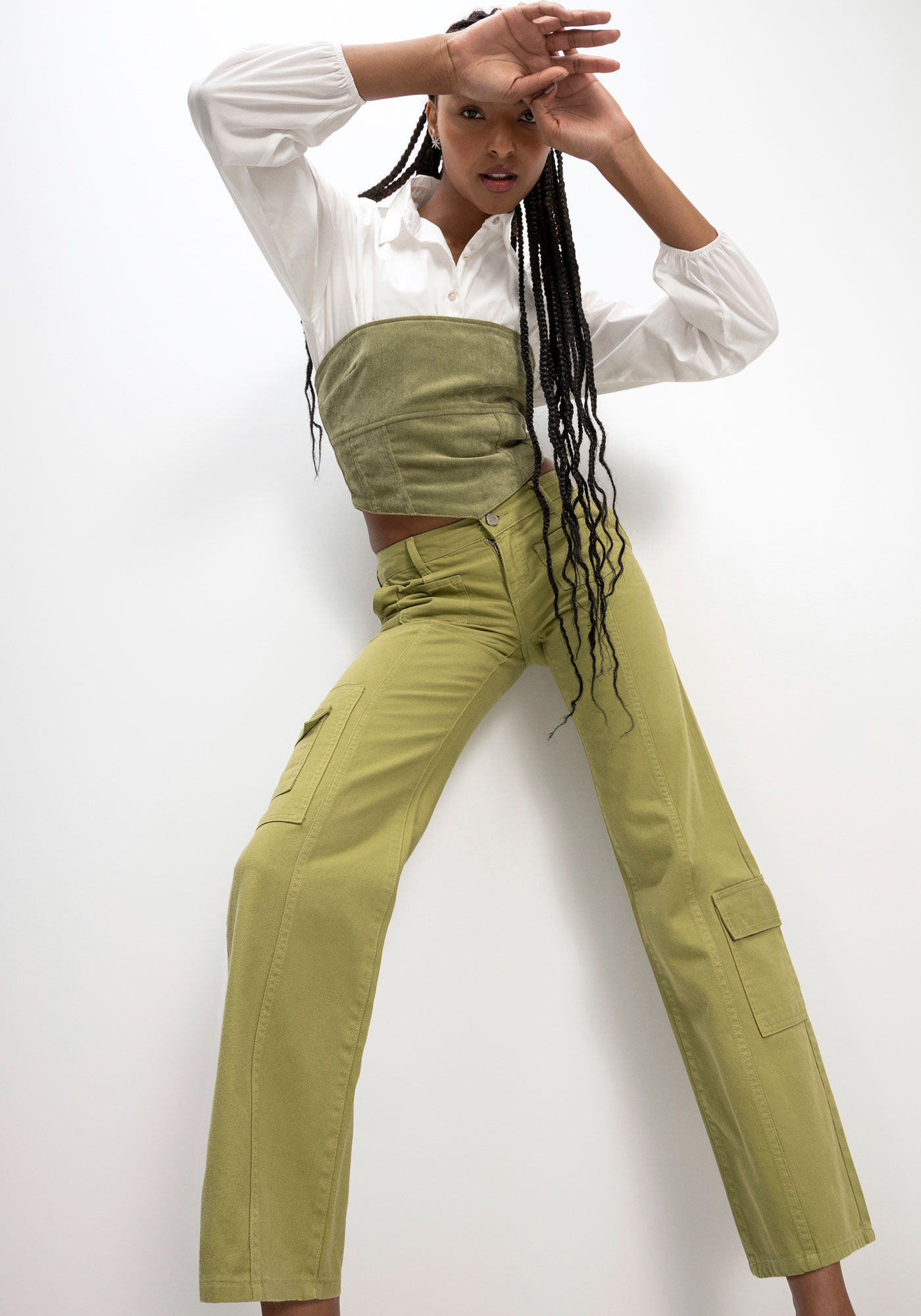 Cal&ccedil;a Cargo Sarja com Cintura Baixa, , large.