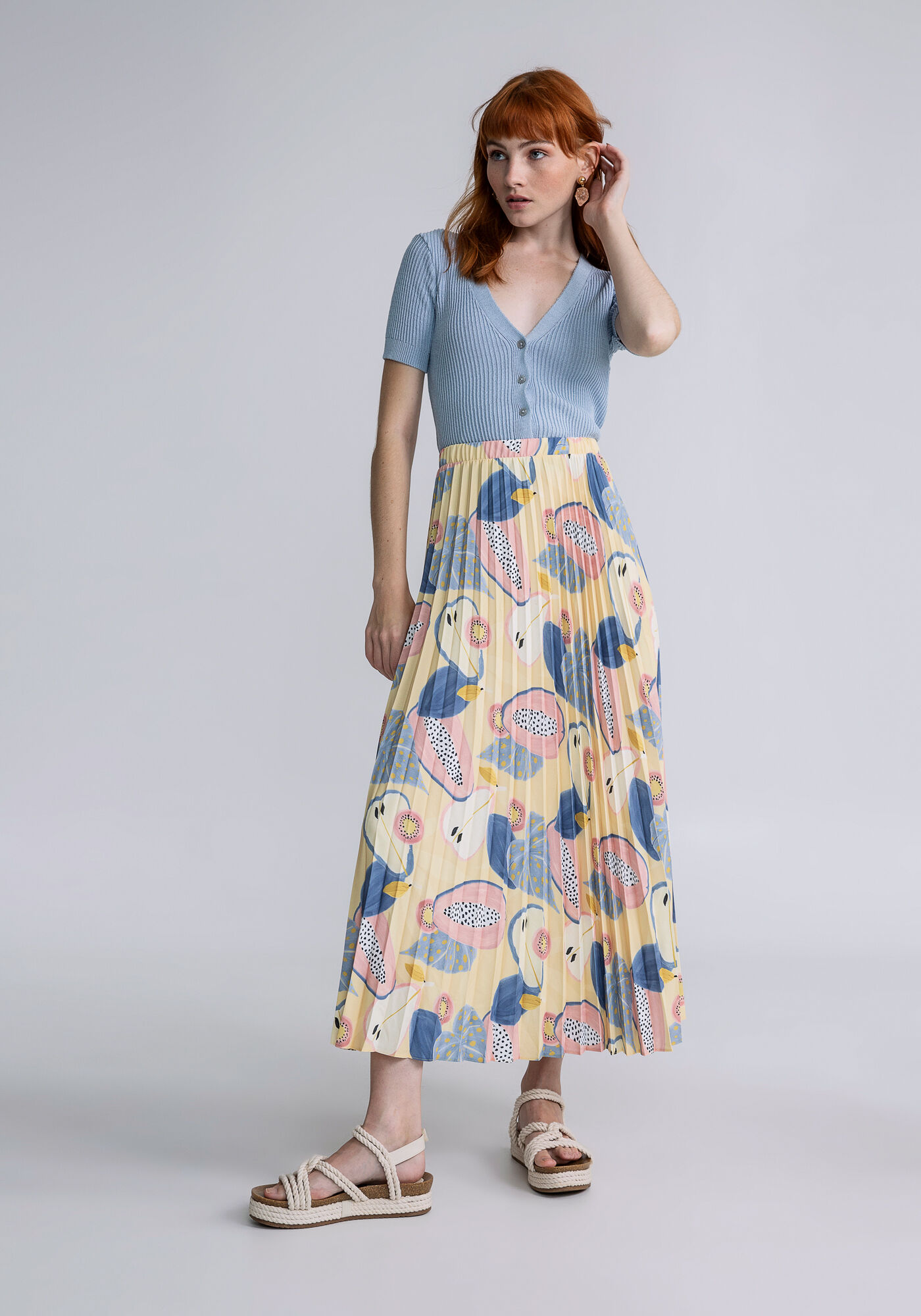 Blusa Cropped Bot&otilde;es Tric&ocirc;, AZUL, large.