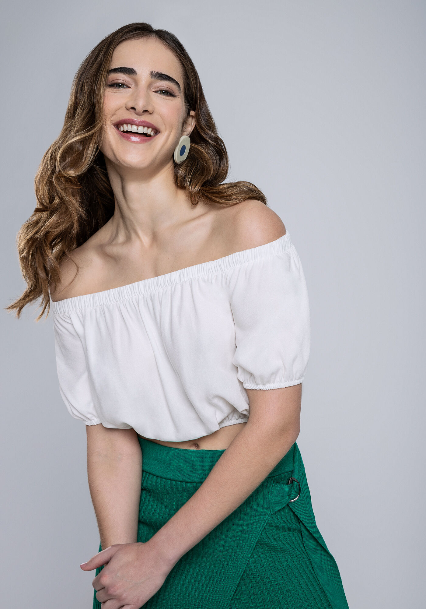 Blusa Cropped em Crepe Ombro a Ombro, , large.