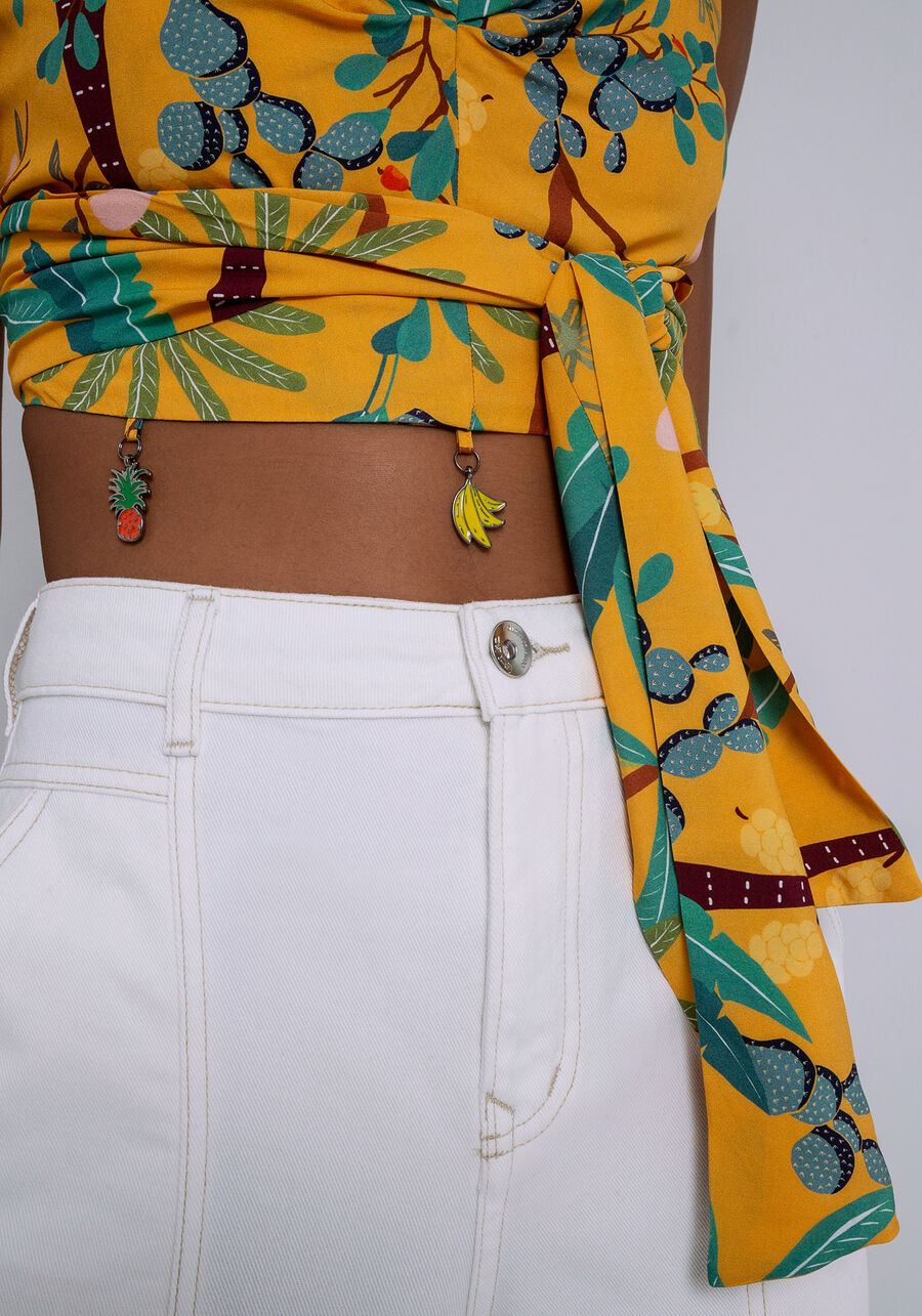 Blusa Cropped Viscose com Pingentes, PAPA CAJU. Blusa Cropped Viscose com Pingentes, PAPA CAJU, large.