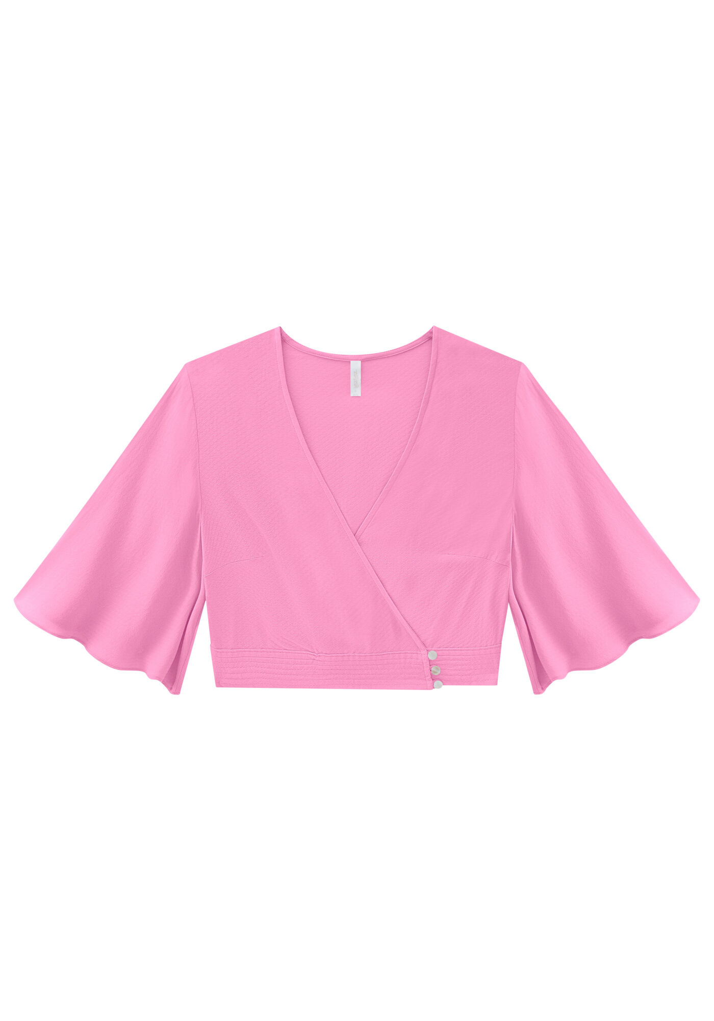 Blusa Cropped com Detalhe Bot&otilde;es, , large.
