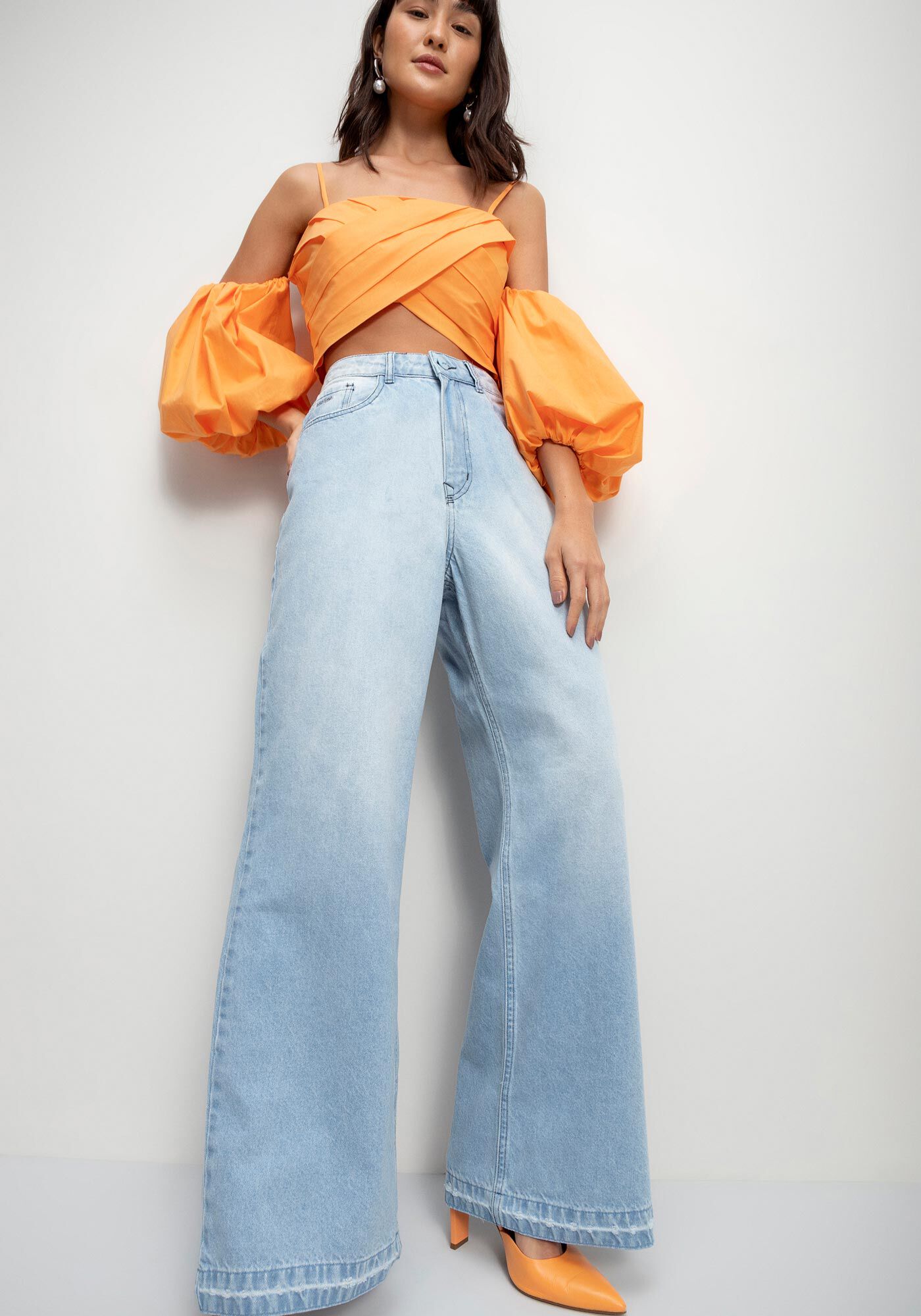 Cal a Jeans Wide Leg com Cintura Super Alta Lez a Lez