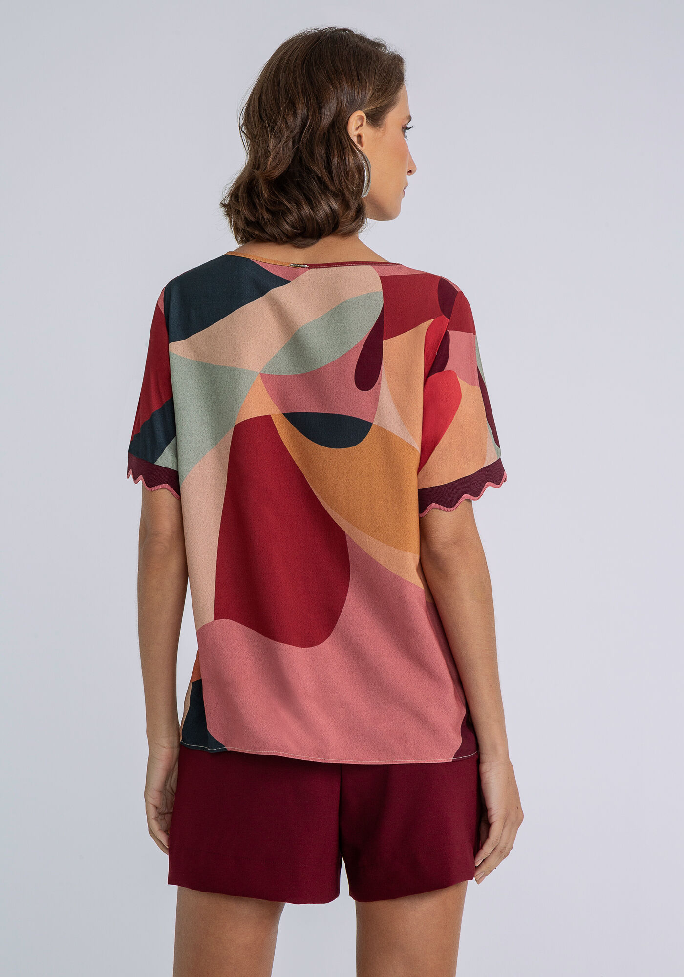 Blusa Detalhe Mangas Estampada, FACES, large.