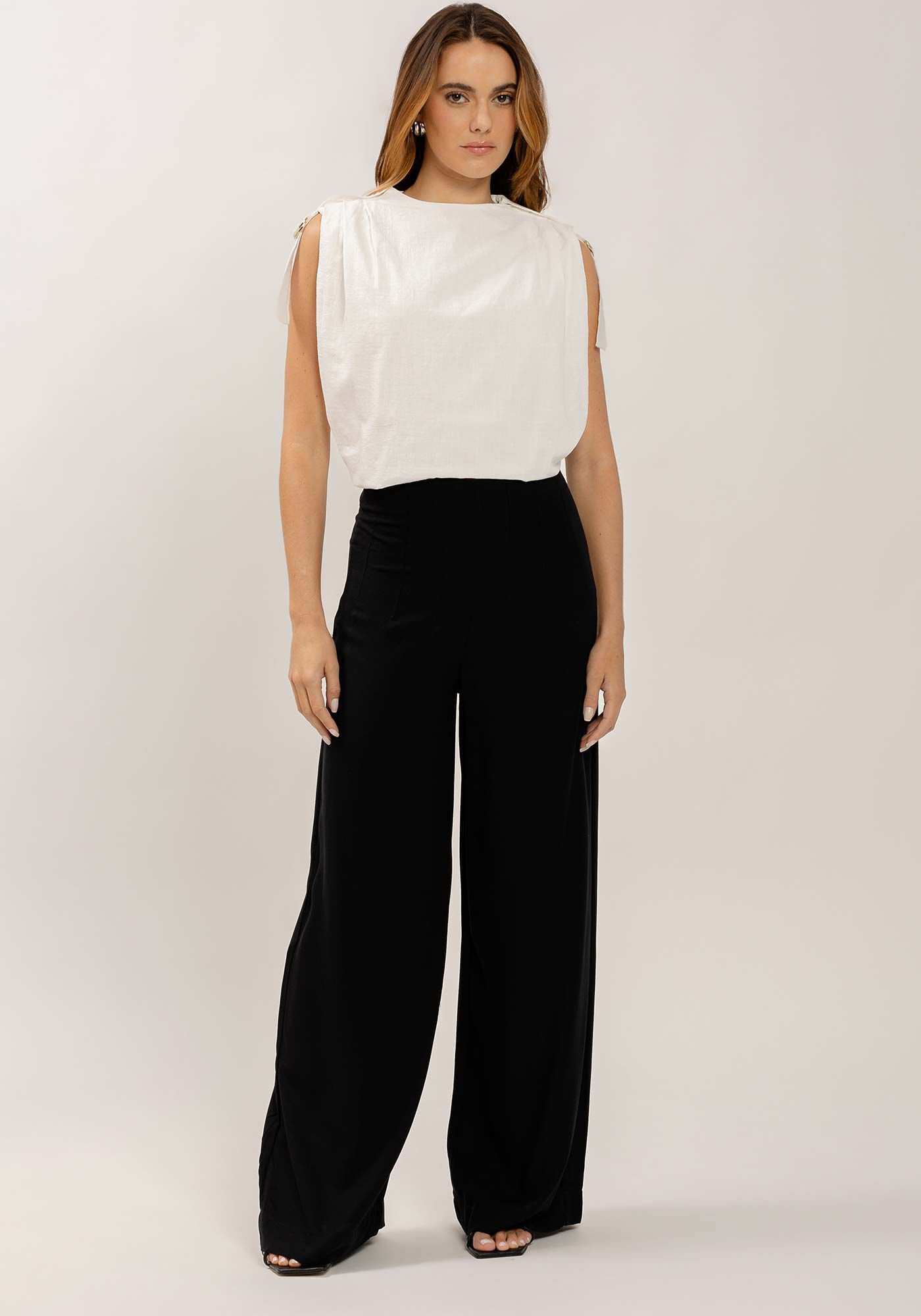 Blusa Muscle Tee com Pregas Ombros, , large.