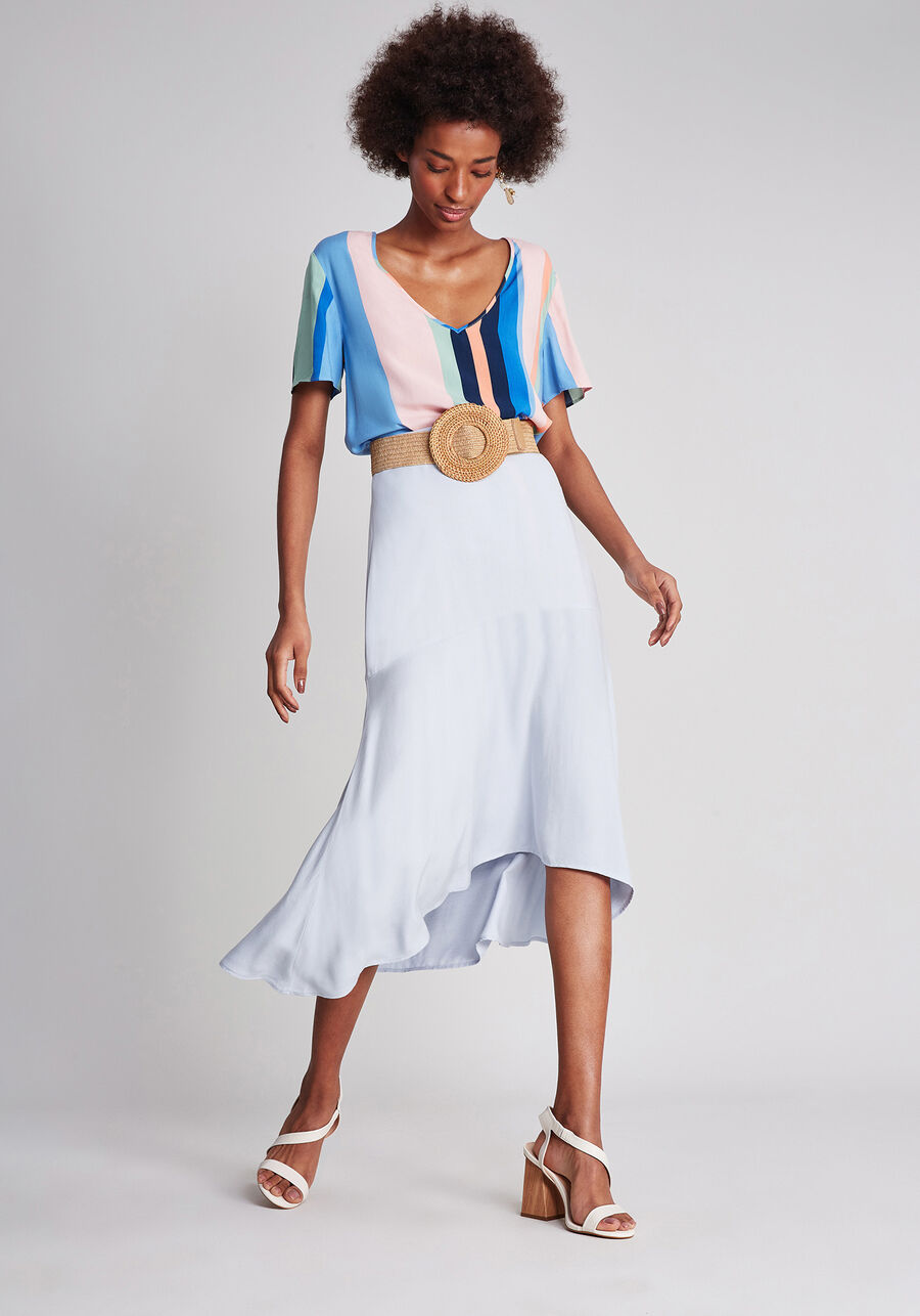Blusa Decote V Estampa Agata, . Blusa Decote V Estampa Agata, , large.