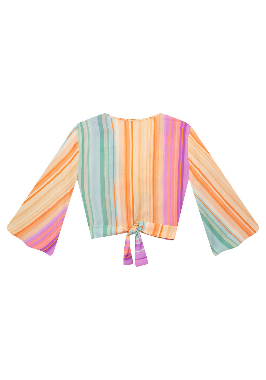 Blusa Manga 3/4 Cropped Transpasse, . Blusa Manga 3/4 Cropped Transpasse, , large.