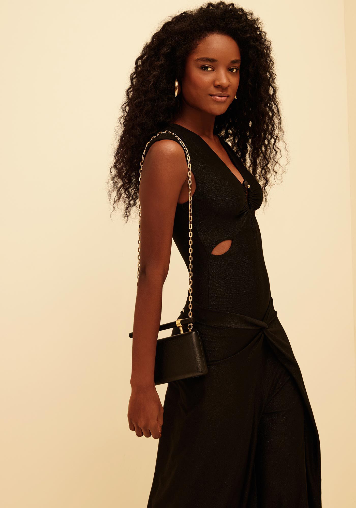 Bolsa Feminina Pequena Com Al&ccedil;a Corrente, PRETO, large.