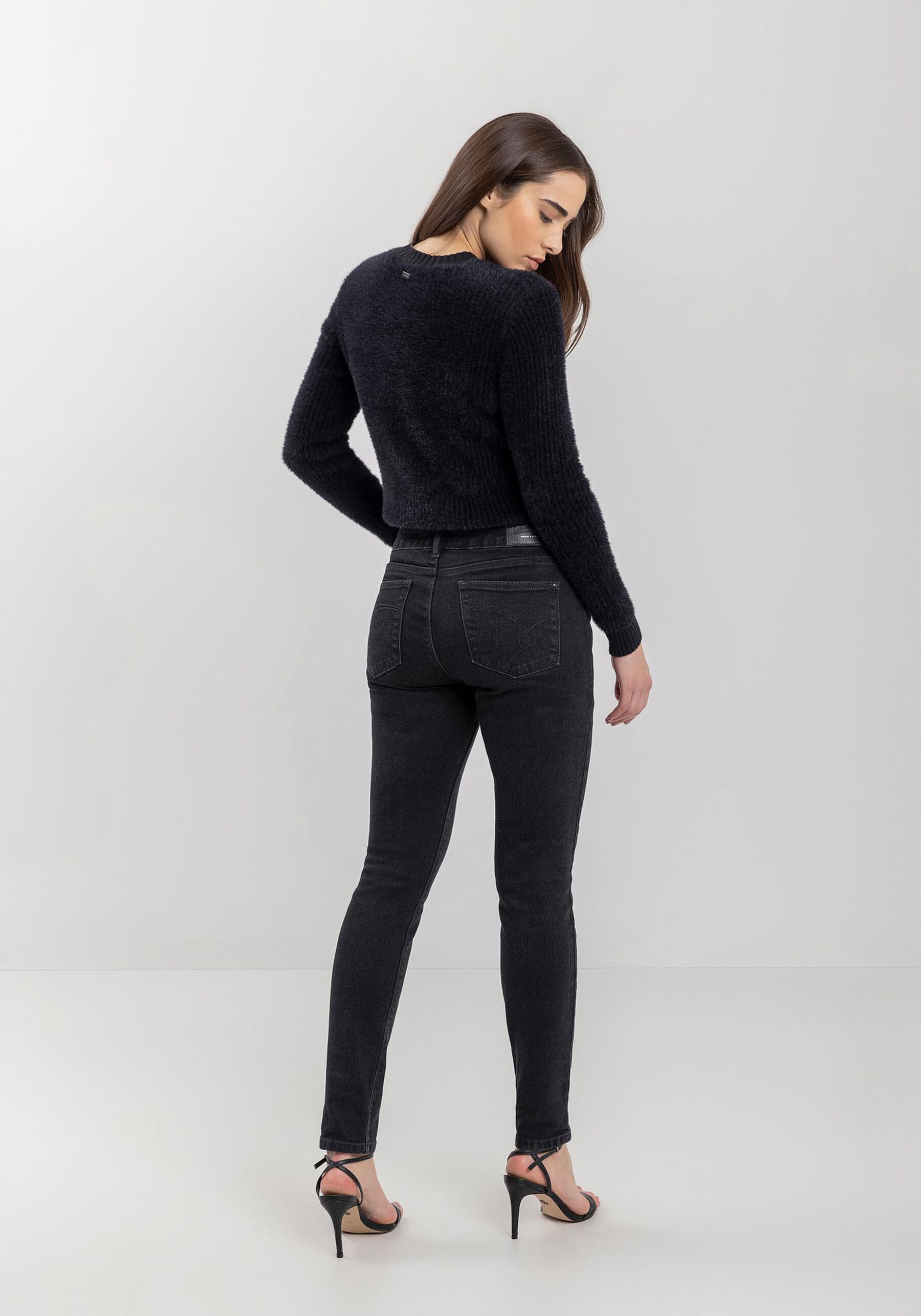 Calça Jeans Skinny Cropped Com Cintura Média, . Calça Jeans Skinny Cropped Com Cintura Média, , large.