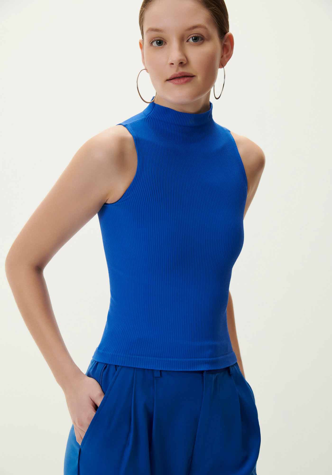 Regata Canelada Basic com Gola Alta, , large.