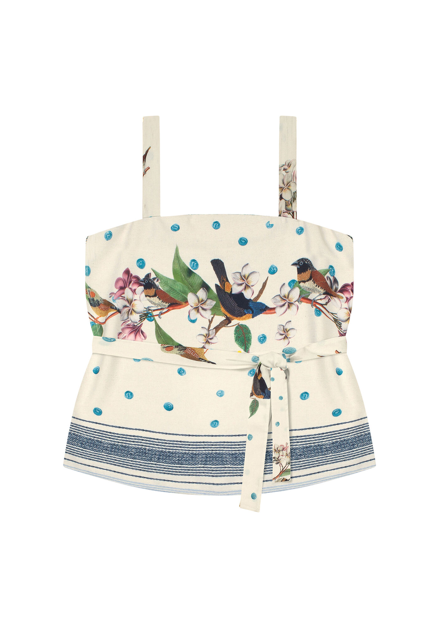 Blusa com Al&ccedil;as Faixa Estampa, , large.