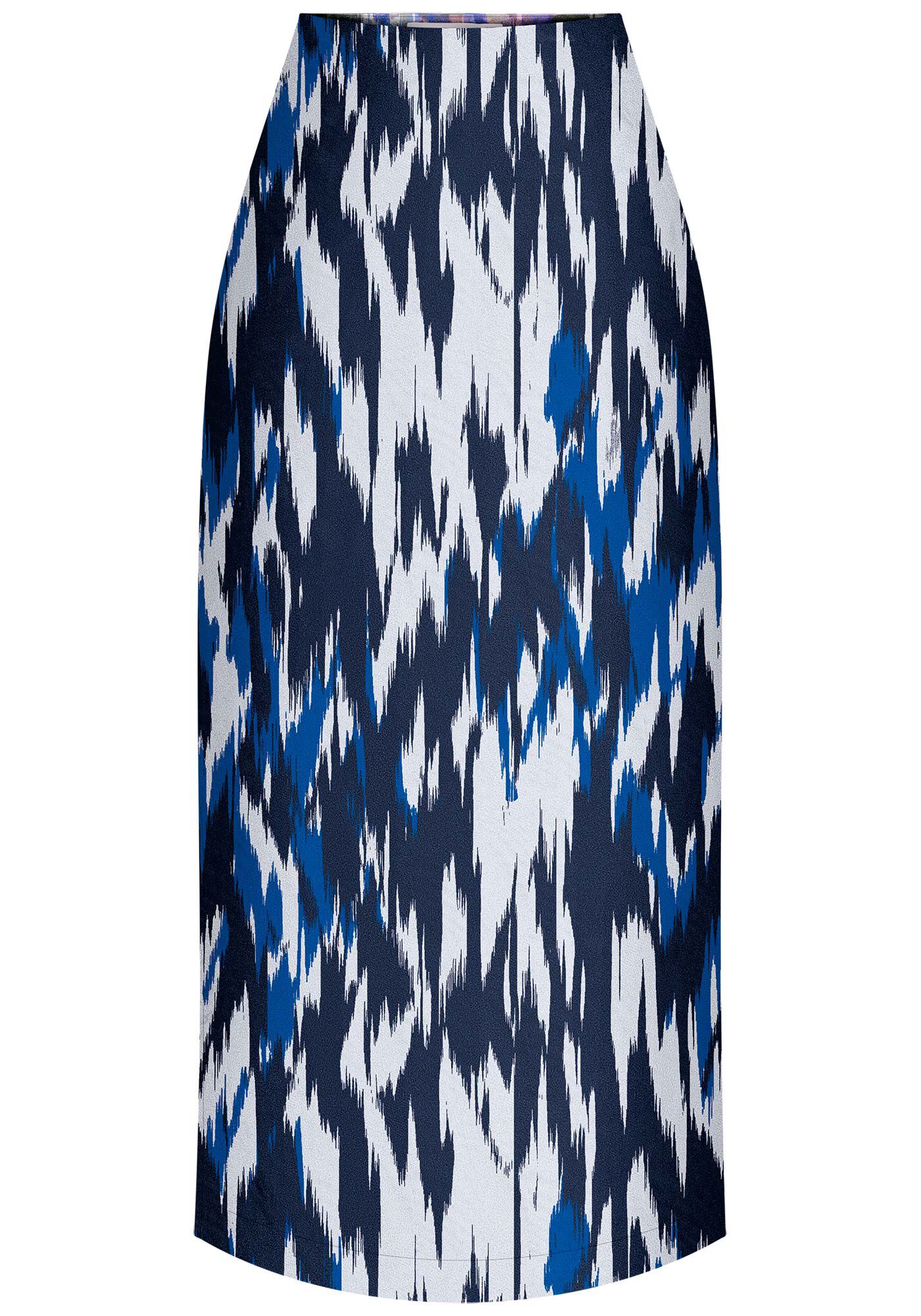 Saia Midi Cintura Alta em Viscose Estampada, , large.