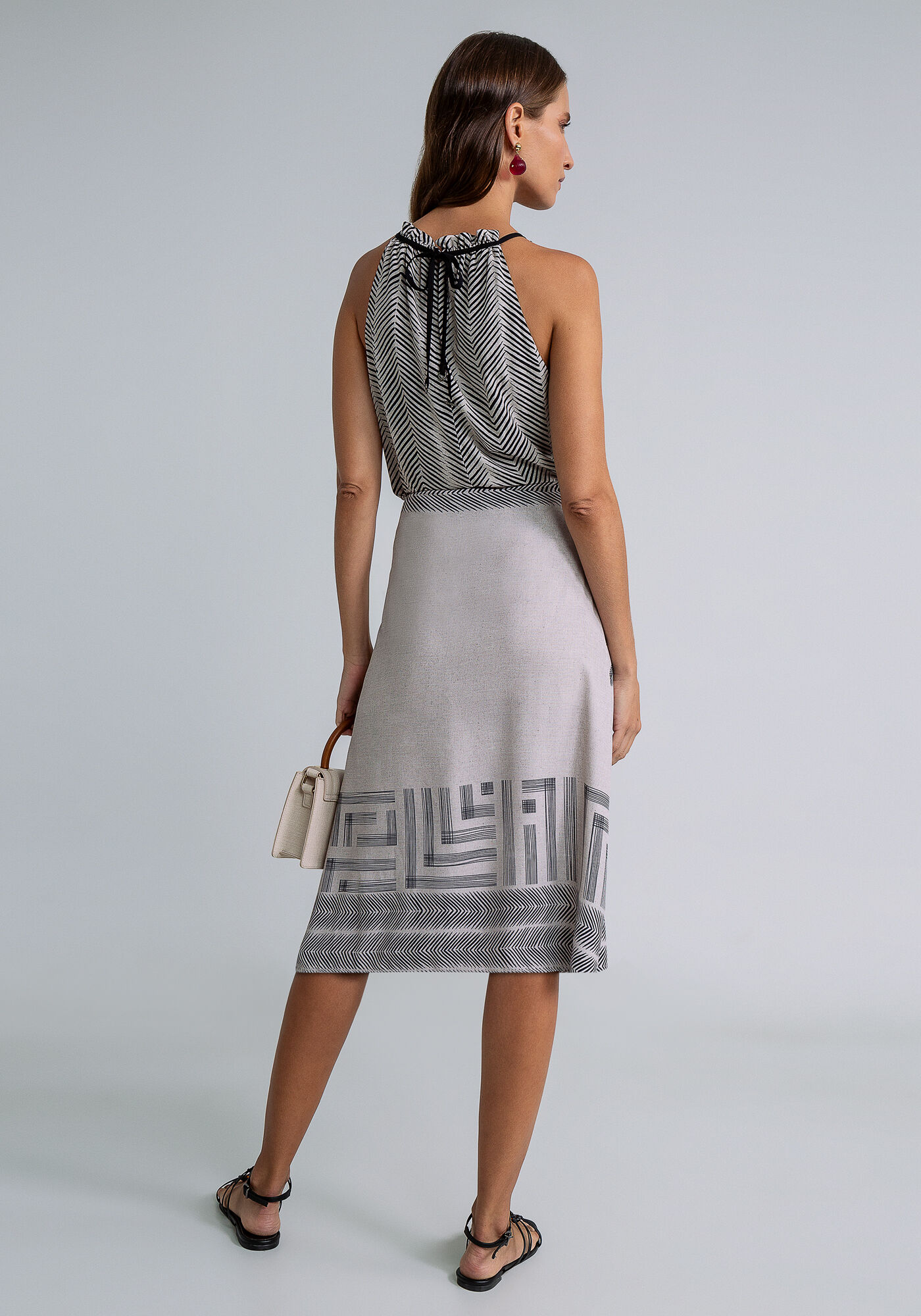 Saia Midi Transpassada Estampa, , large.