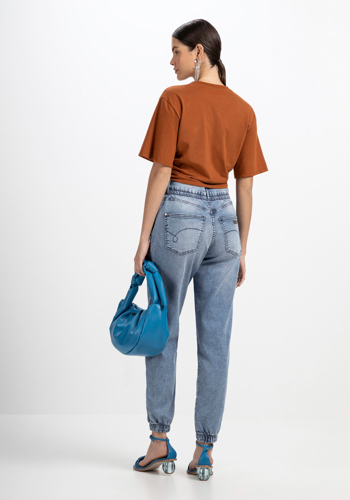 Blusa Cropped em Malha com Franzido Busto, MARROM BISCUIT, large.