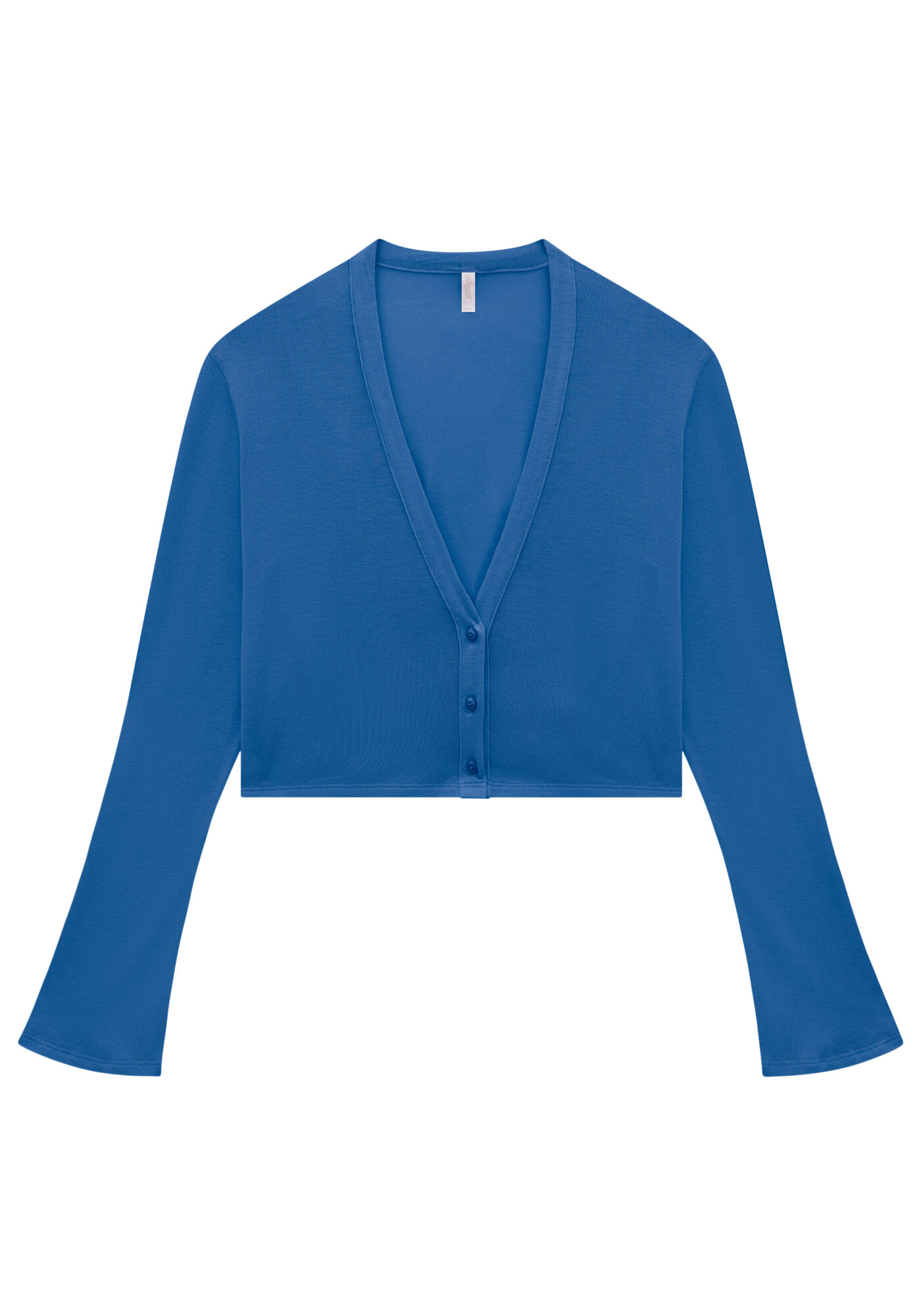 Cardigan Cropped em Malha Canelada com Blusa, , large.